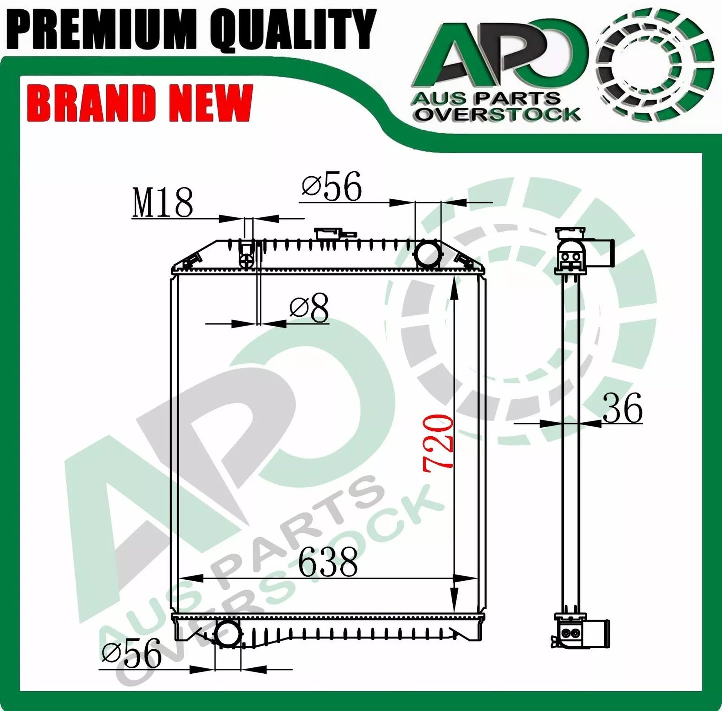 Radiator For Hino RANGER PRO GH1J GD1J FT1J FM1J FD1J FG1J 2003-2007 720