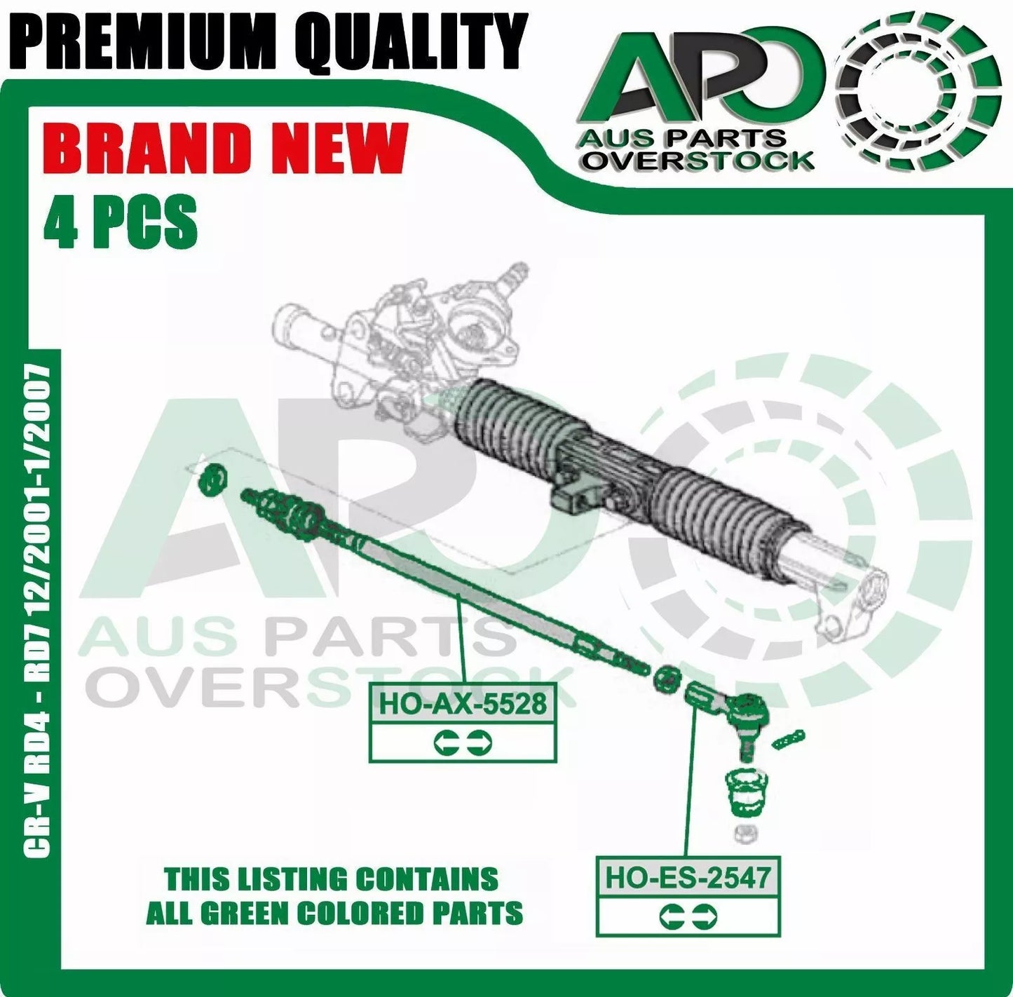 HONDA CR-V CRV RD4 RD7 2002-2006 Outer & Inner Tie Rod End Set 4PCS