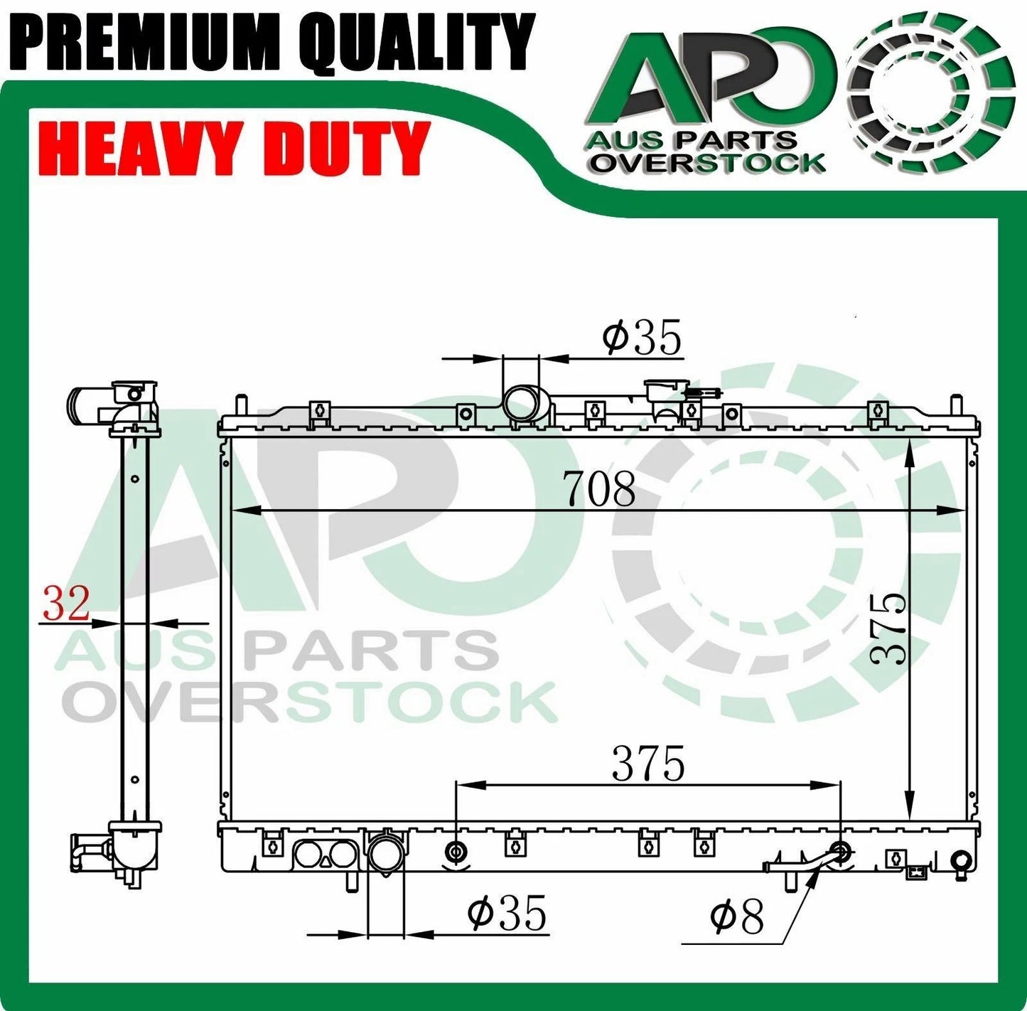 HD Radiator For MITSUBISHI GALANT / Legnum 2.0L 2.4L 2.5L 1996-2002