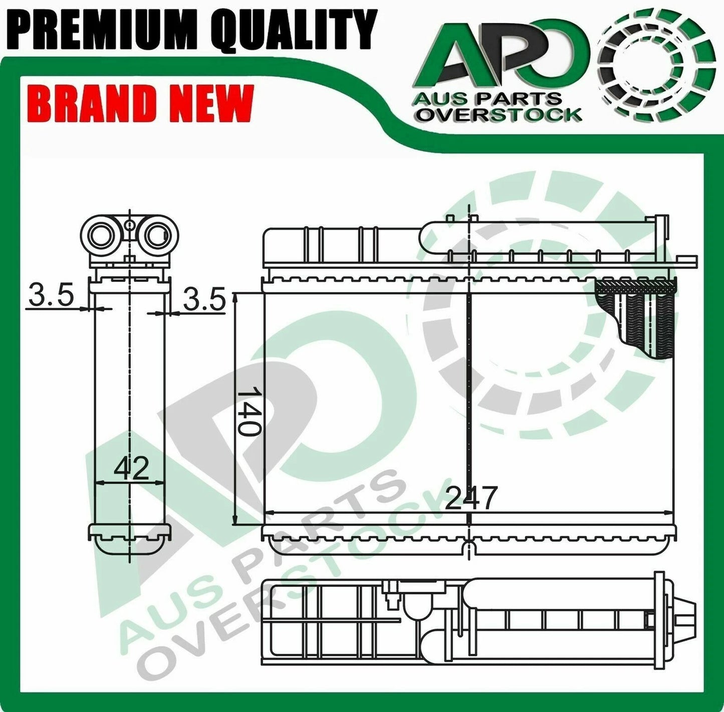 Heater Core For ALPINA B10 E34 3/1987-11/1995