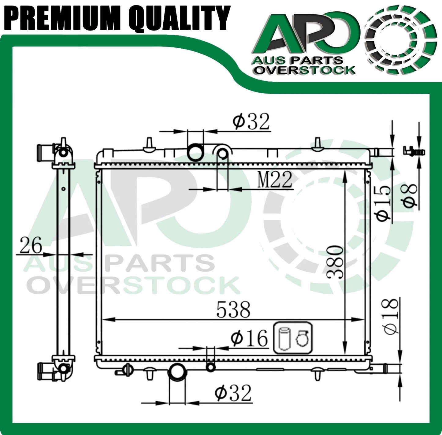 Radiator For CITROEN XSARA 1.4D 1.4L 1.6L 1.9D 2.0D 2.0L PICASSO 2000-On