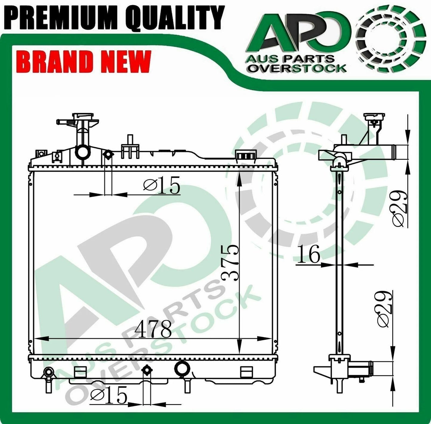 Radiator For Mitsubishi Mirage LA 3A92 1.2L Auto Manual 10/2012-On