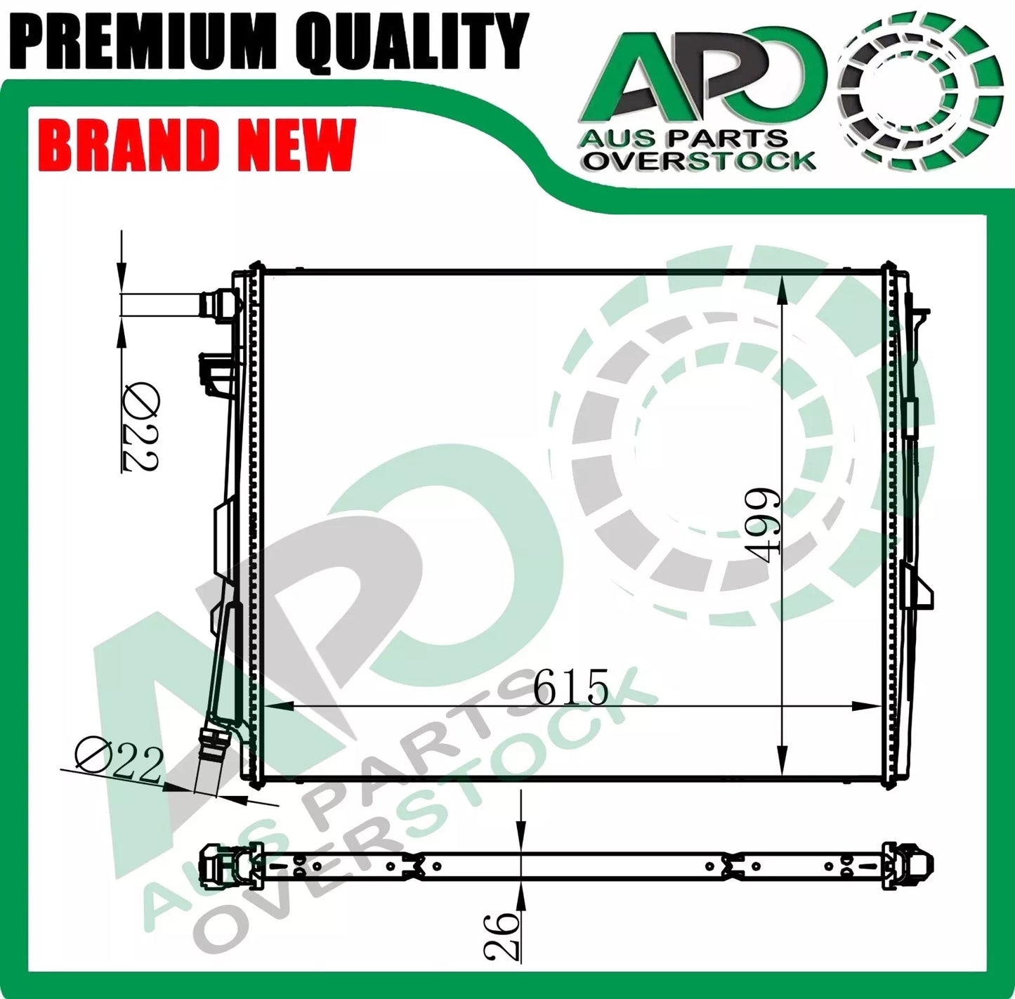 Sub Radiator For BMW 3 SERIES G20 G21 320i 320E 330i 330E 340i