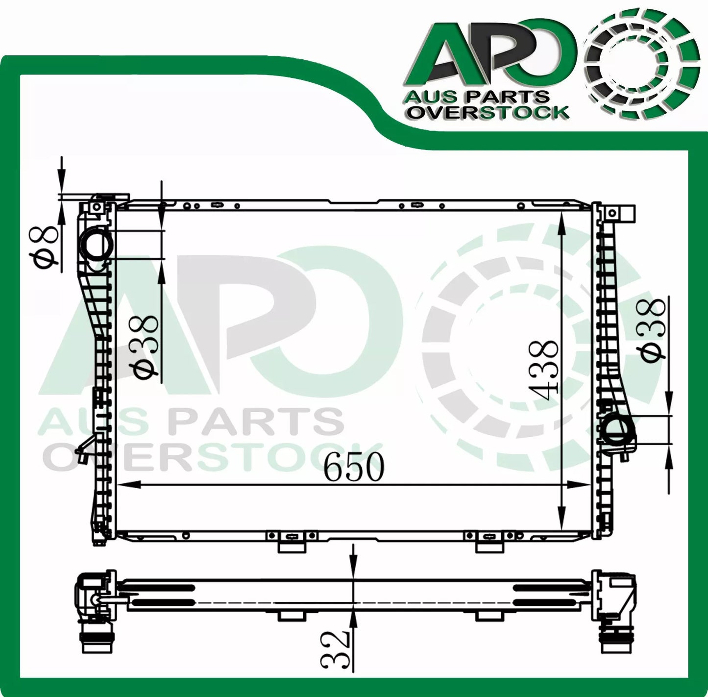 Radiator for BMW 5 SERIES E39 1996-2003 / 7 Series E38 1995-2001