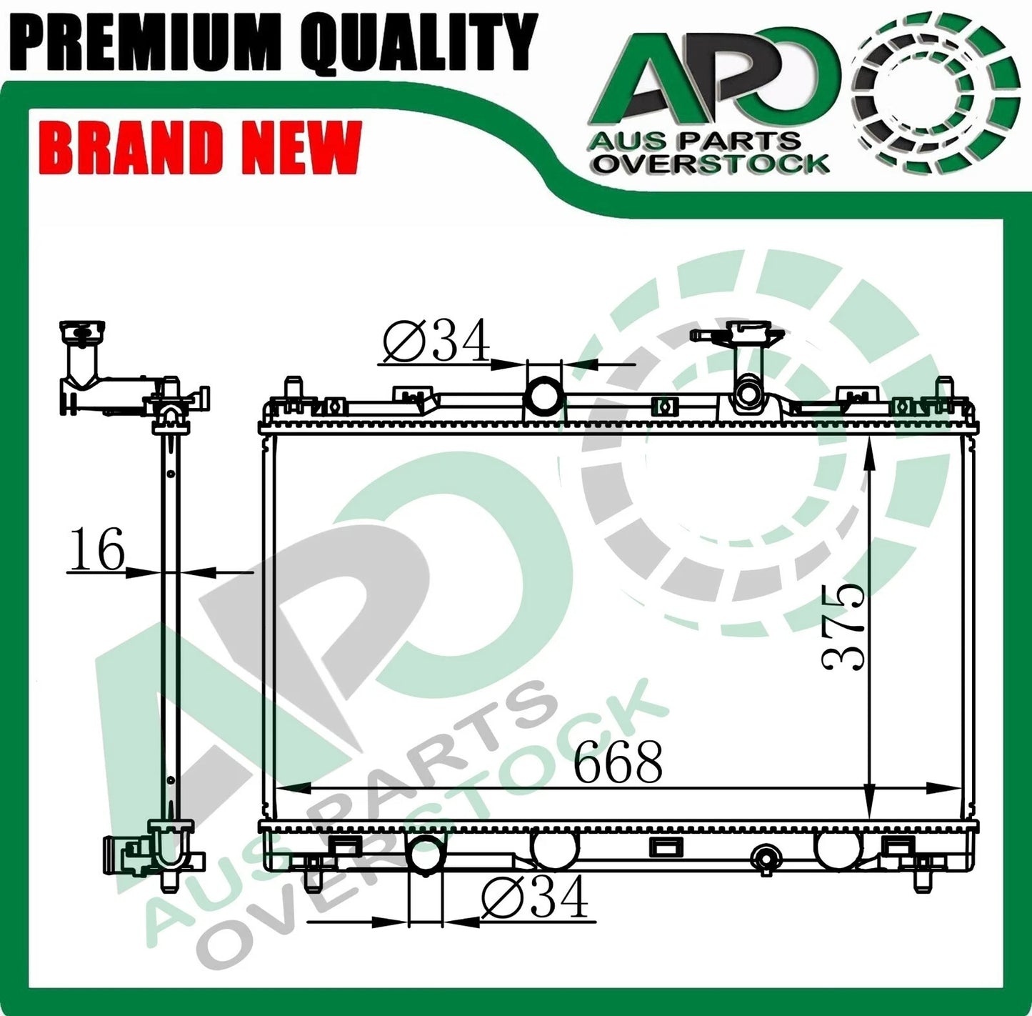 Radiator SUZUKI S-CROSS JY 1.6L M16A Petrol Manual 8/2013-ON