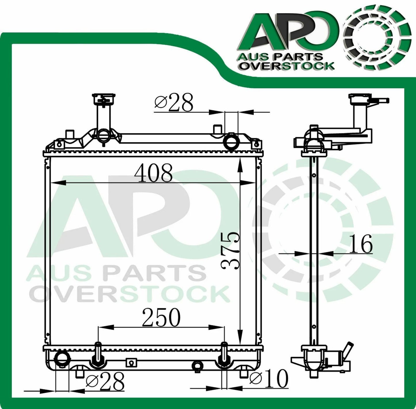 Radiator for SUZUKI ALTO GF HA25 HA35 1.0L 3Cyl 2009-On