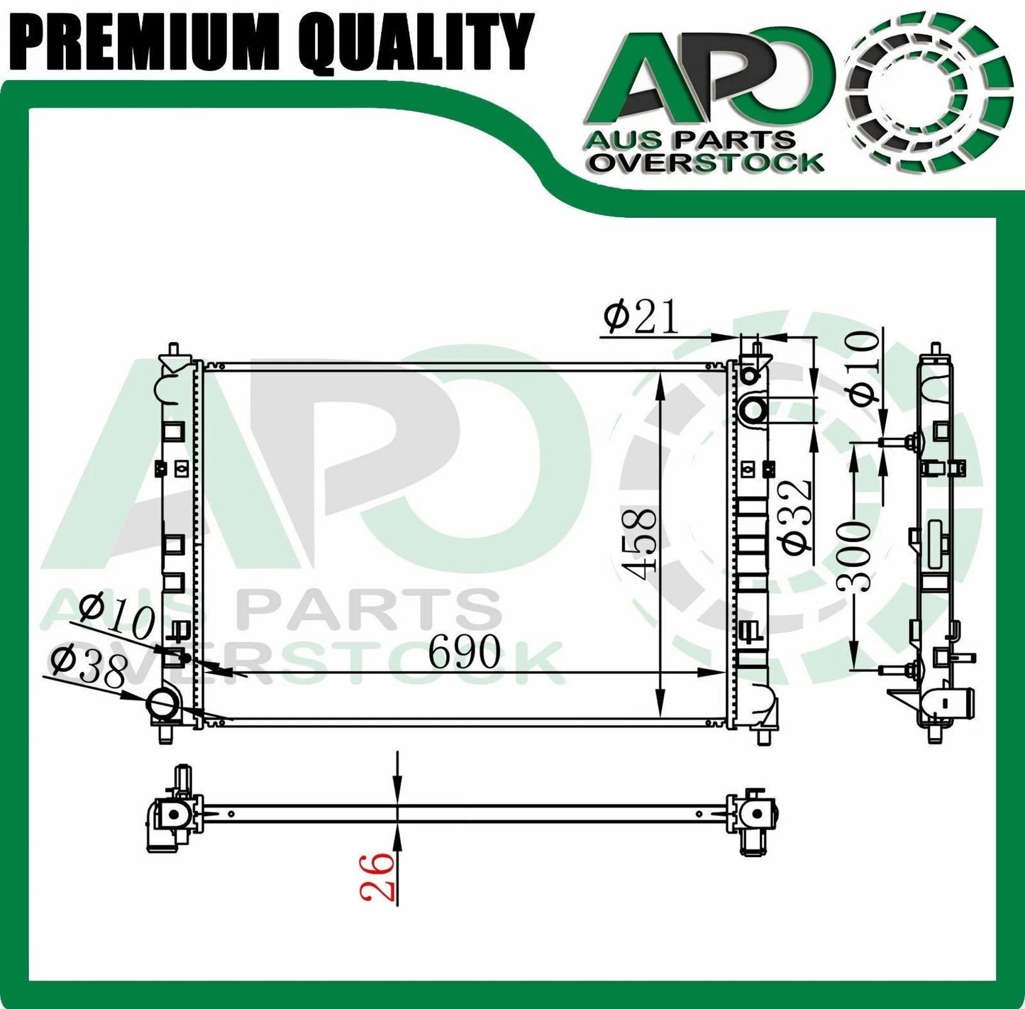 Radiator MAZDA MPV LW 3.0L AJ Auto & Manual 6/1999-12/2006