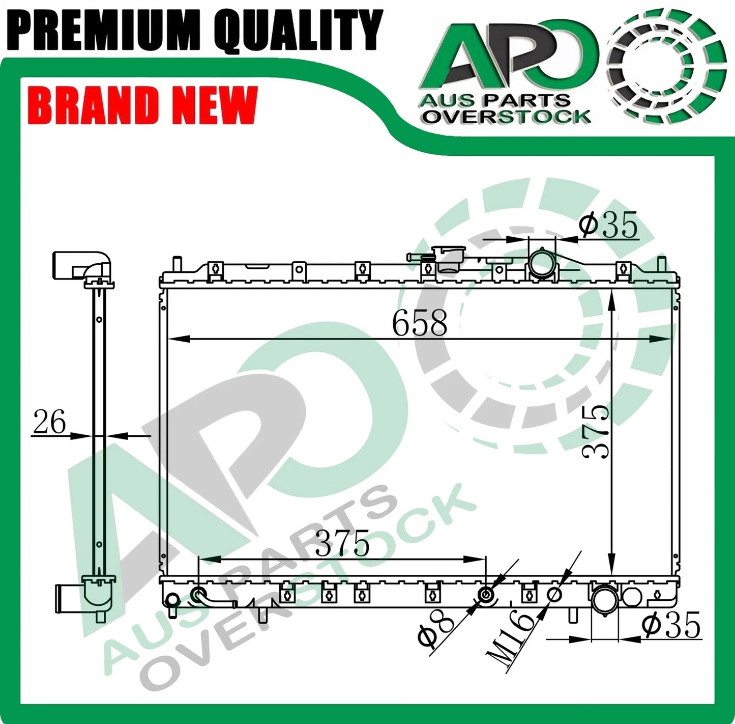 Radiator for Mitsubishi NIMBUS UF 8/1992-6/1998 Auto Manual