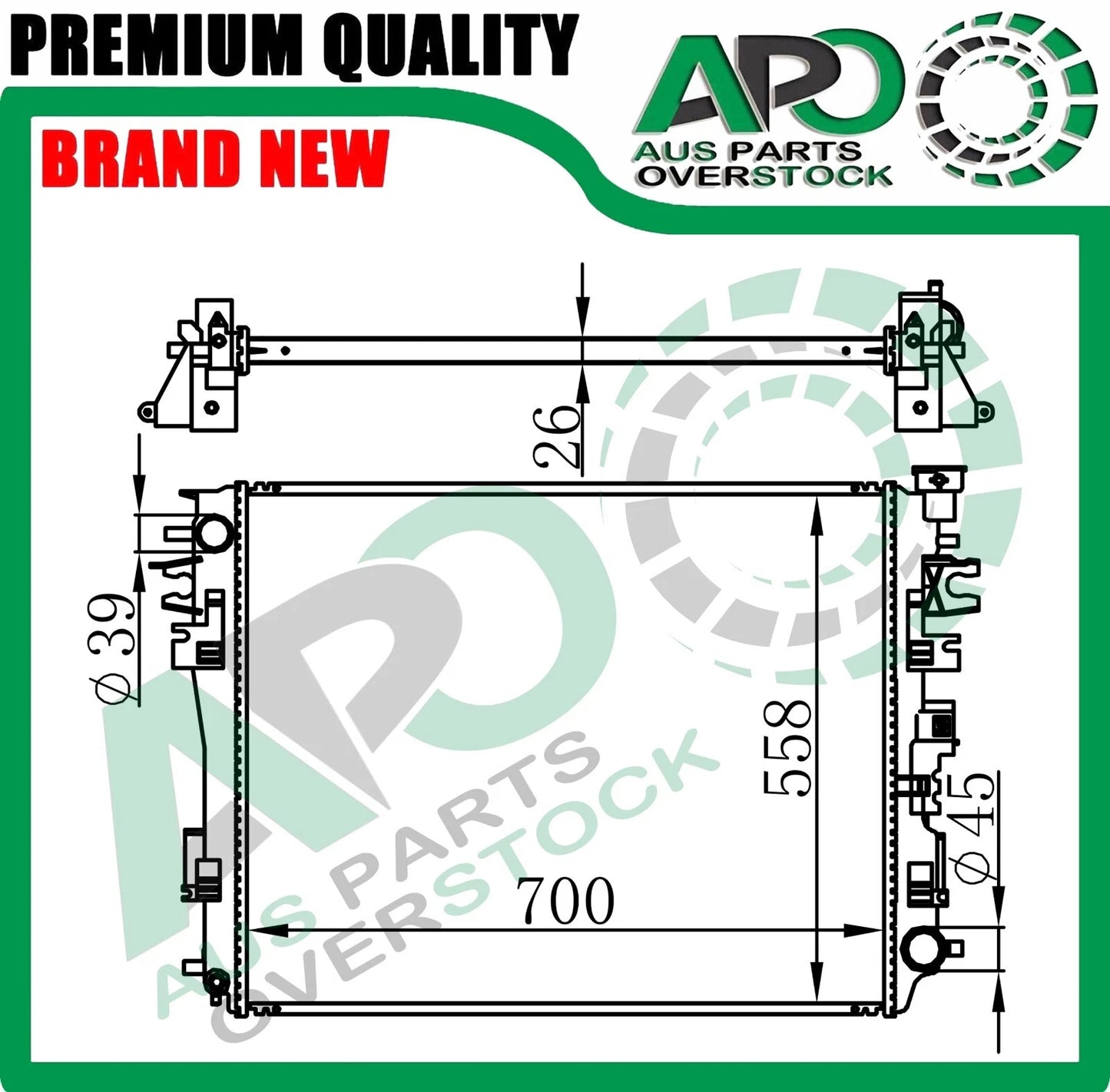 Radiator For DODGE RAM 3.6L 3.7L 3.8L V6 / 4.7L 5.7L V8 Petro 2011-On