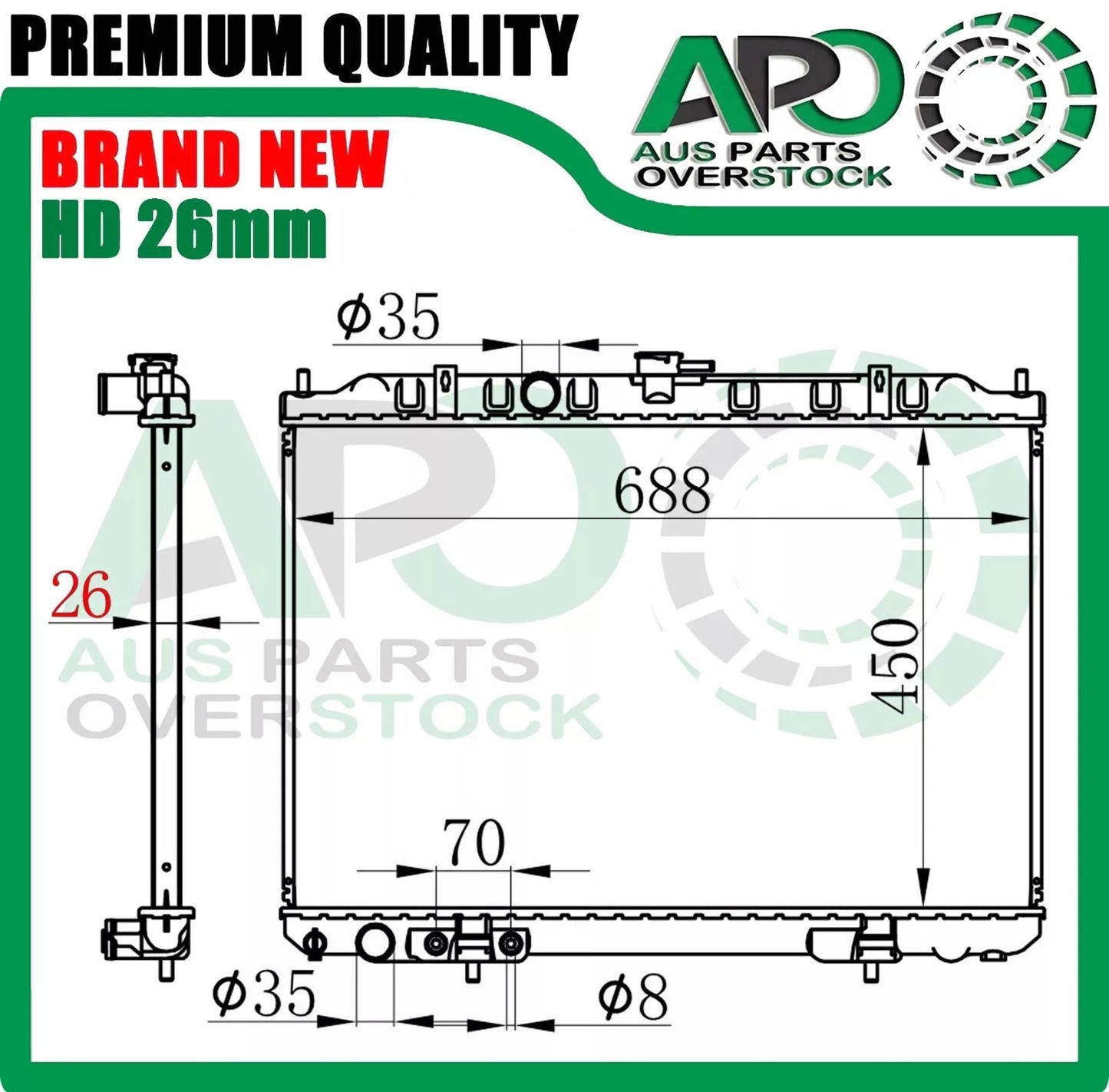 Radiator For NISSAN X-TRAIL XTRAIL T30 2.5L Petrol Auto Manual 2001-2007 + Cap
