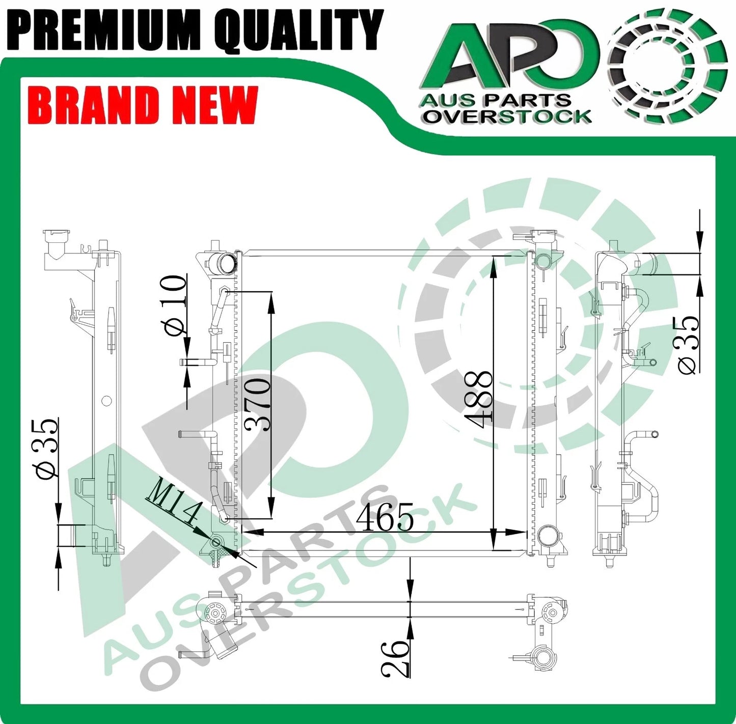 Radiator For KIA OPTIMA JF 2.0L Turbo Petrol Auto Manual 7/2015-On