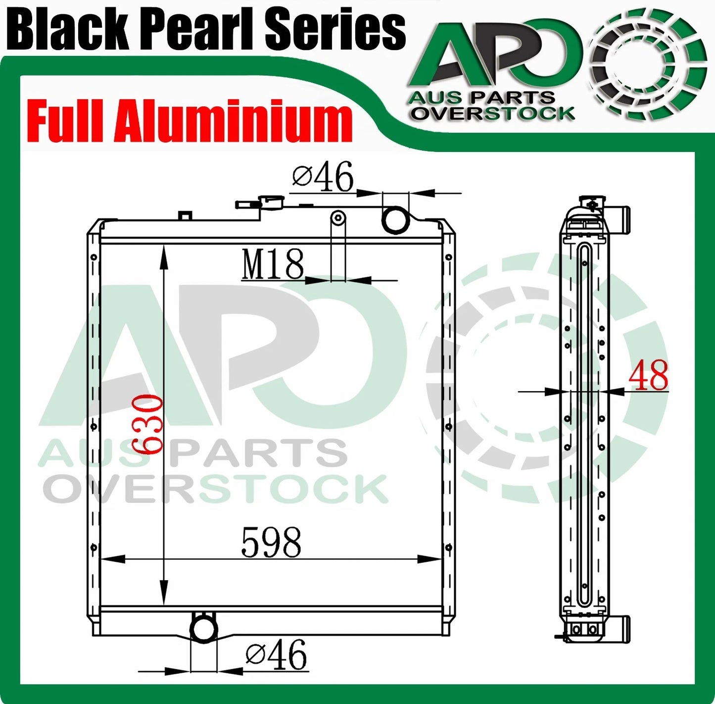 Full Alloy HD Radiator For Mitsubishi Fuso FK FM / Fighter SN SM Core Height 630mm