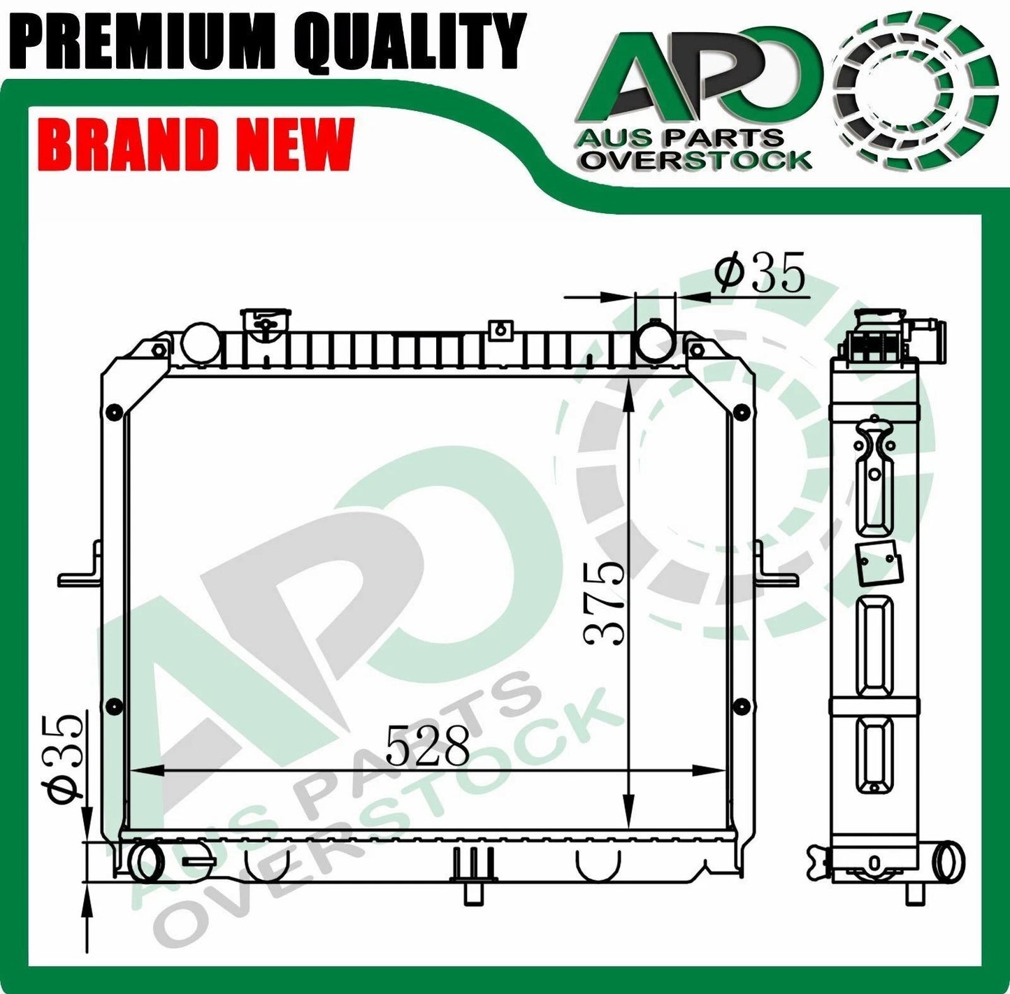Radiator For KIA PREGIO K2700 2.7L Diesel 2002-2006 375mm Height Core
