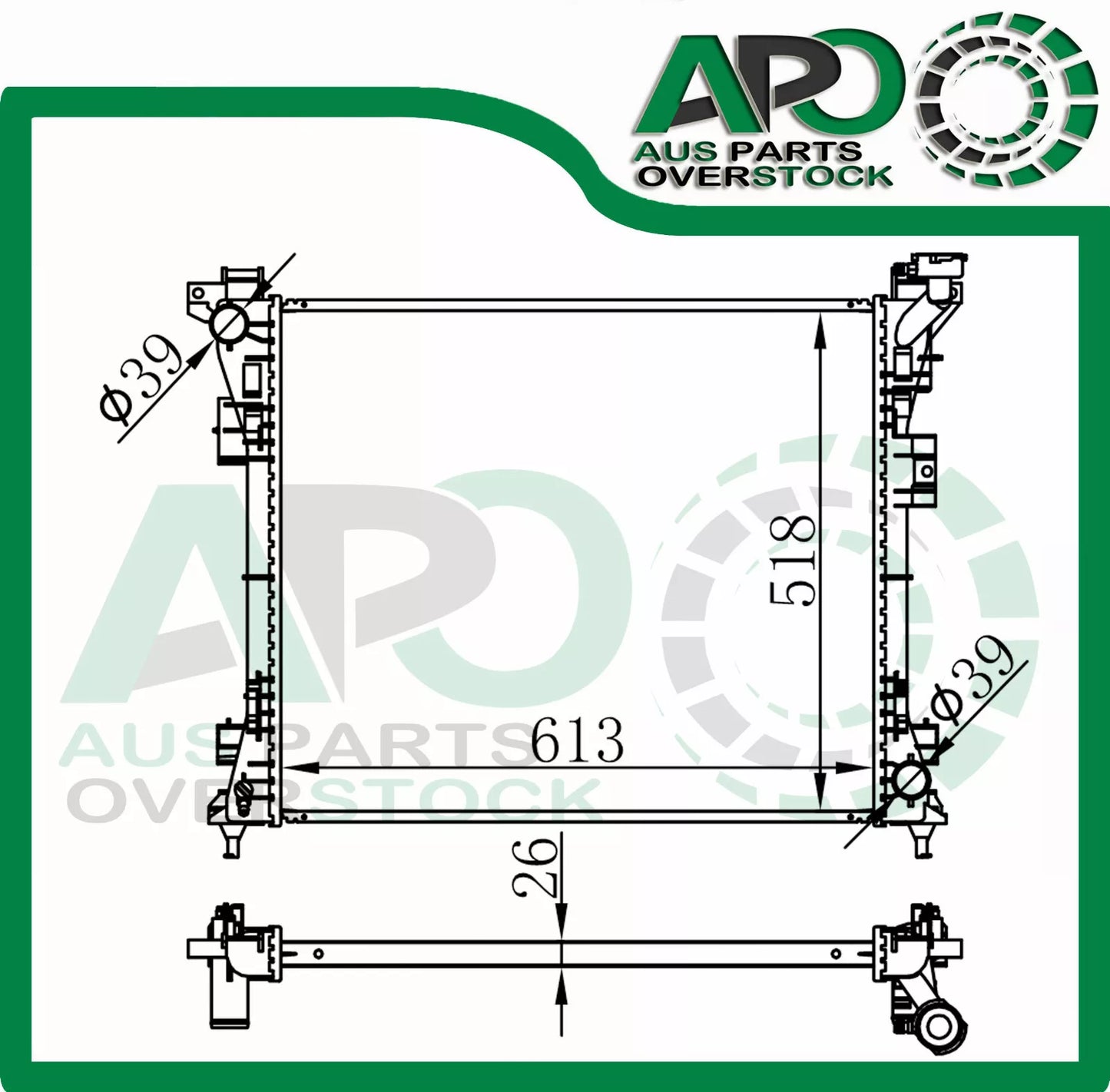 Radiator CHRYSLER GRAND VOYAGER IV 3.3L 3.8L 4.0L V6 2008-On