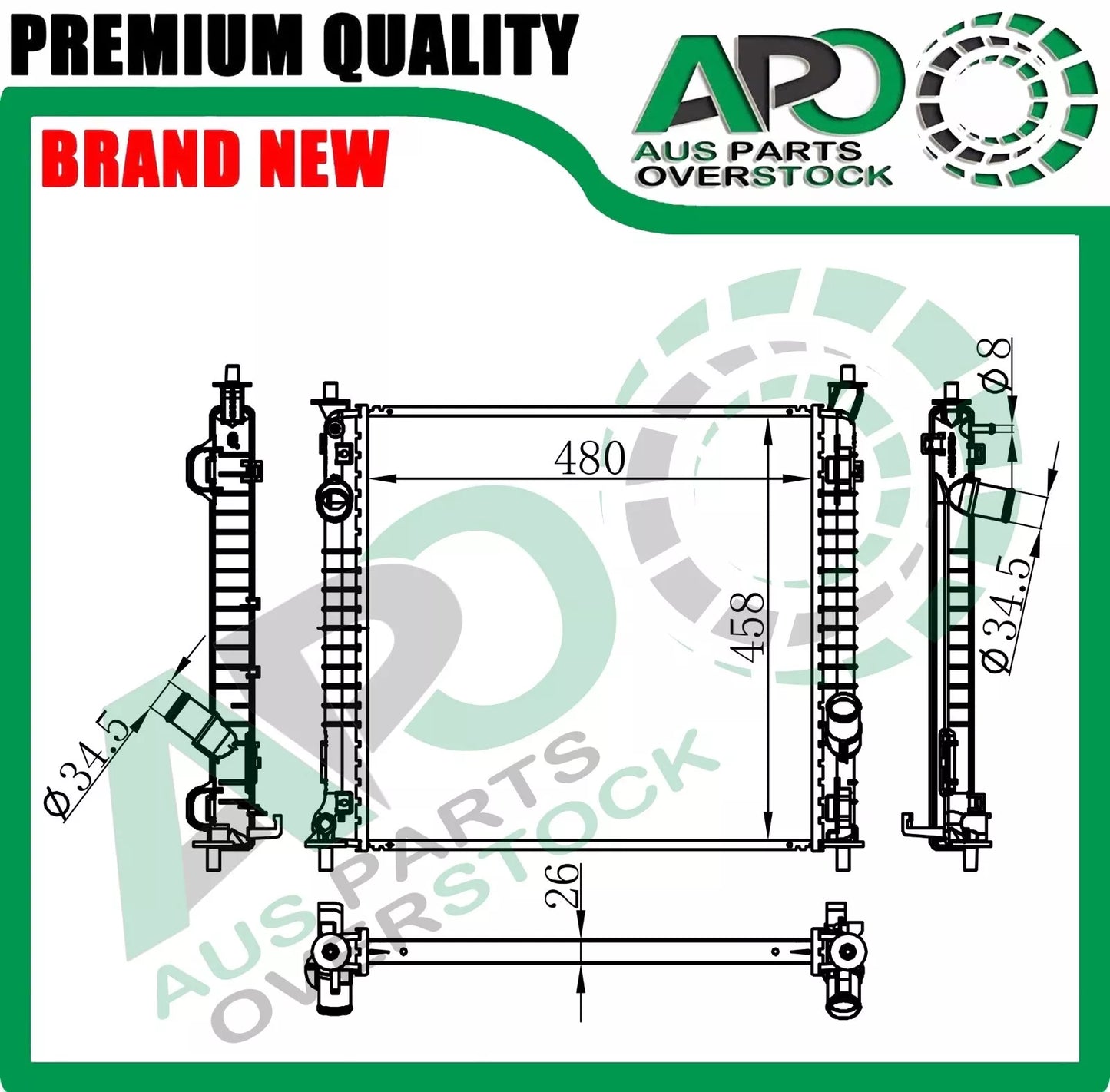 Radiator For SSANGYONG TIVOLI X100 1.6L Petrol / 1.6T Diesel 2015-On