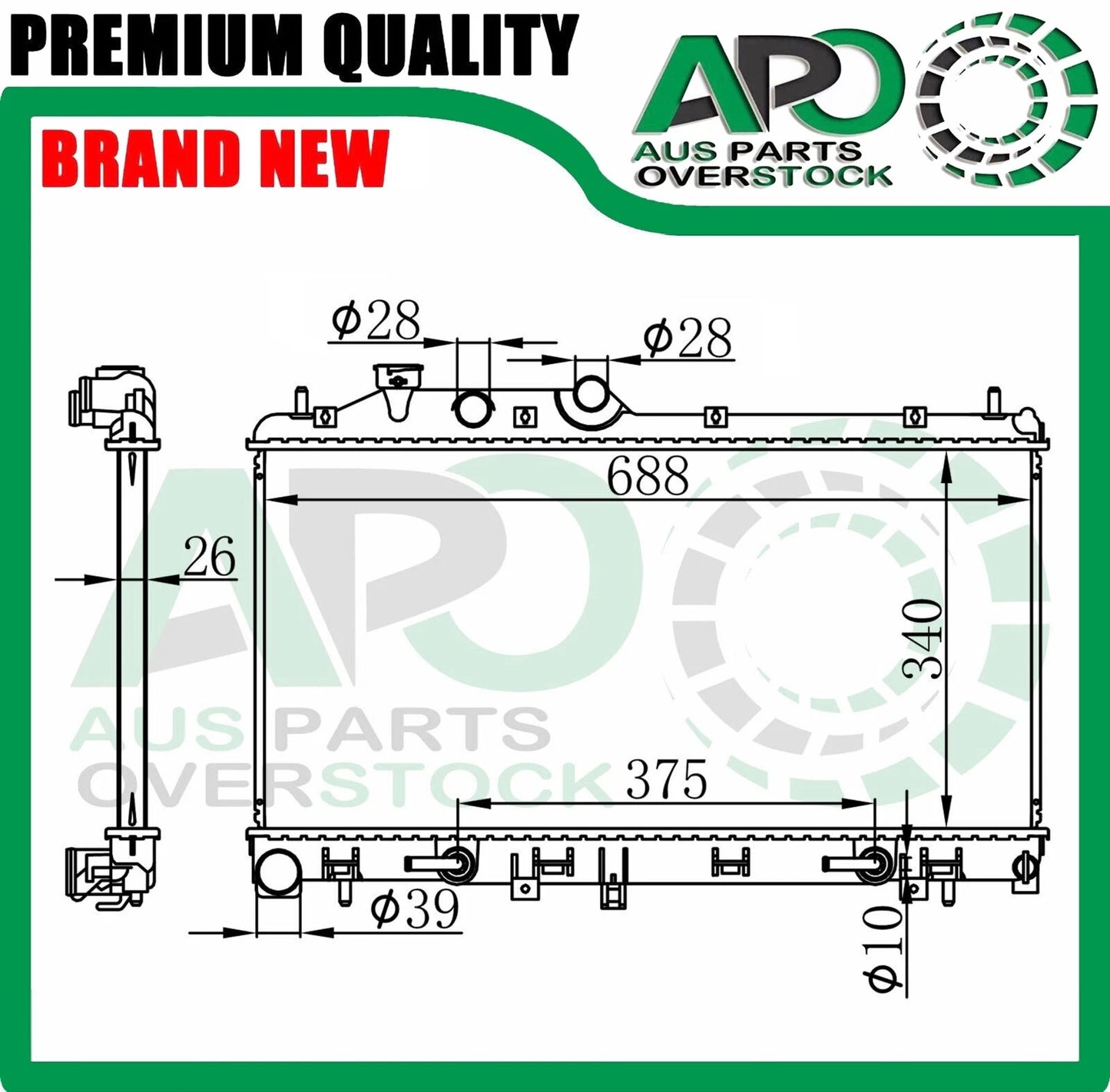 Radiator for SUBARU OUTBACK BM BR EE20 2.0L Turbo Diesel G4 9/2009-2014