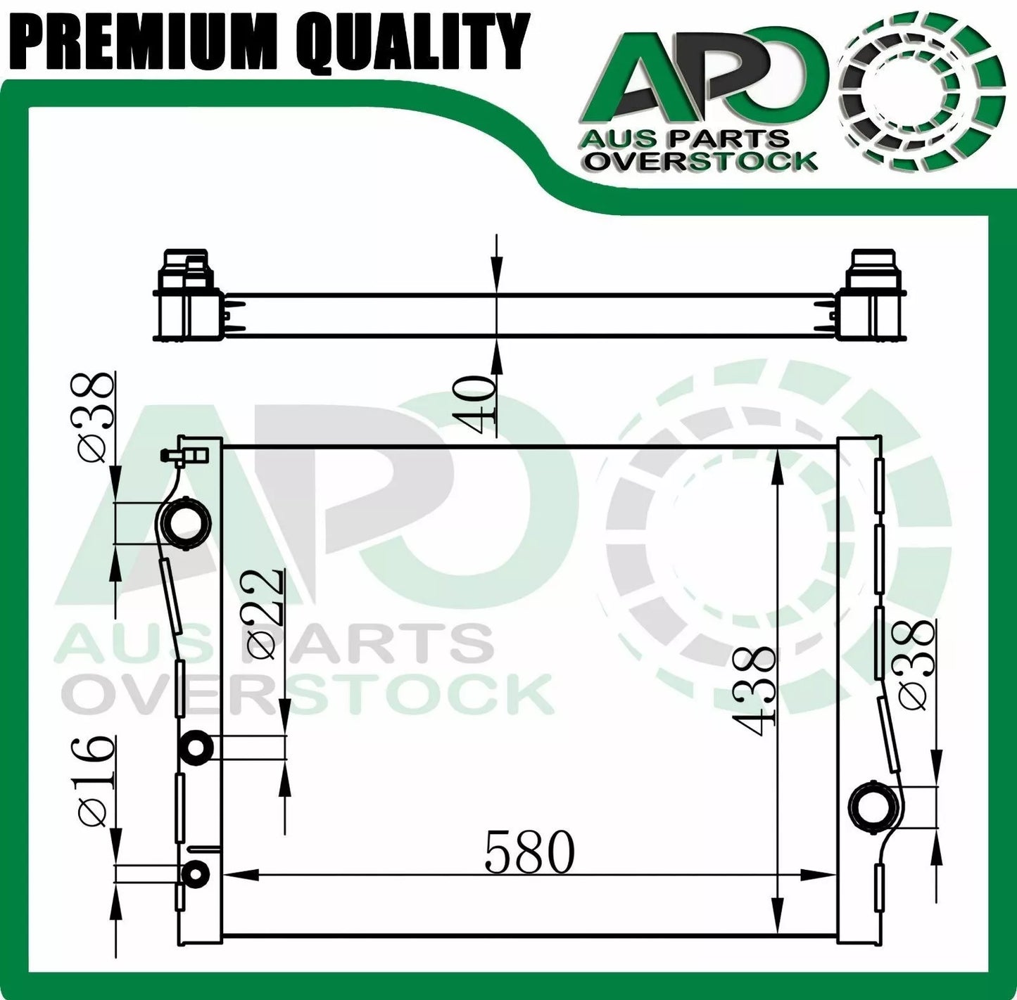 Radiator for BMW X5 E70 35i 40i Petrol / 30d 30sd 40d Diesel 2/2007-2013 // F15 28i 35i 35iX 40eX Petrol / 25d 25dX 30dX 40dXDiesel 5/2013-2018