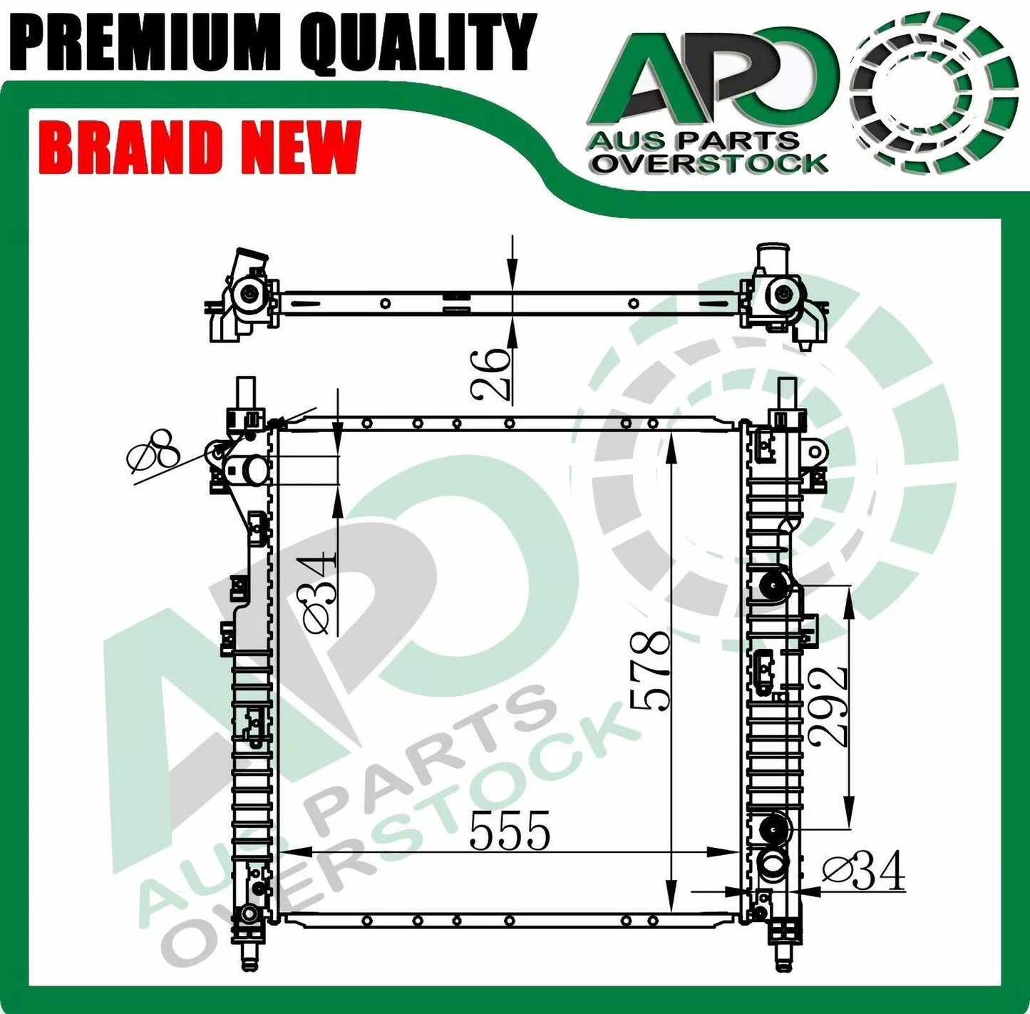 Radiator For SSANGYONG ACTYON Sport II QJ 2.0Xdi 2.2Xdi Diesel 1/2012-On