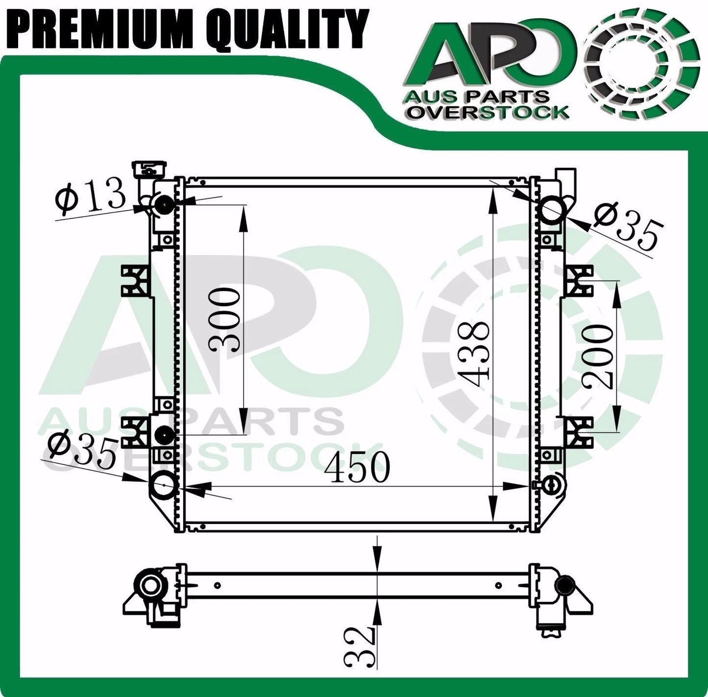 Premium Radiator For Nissan Forklift / Hyster 3 tonne / Yale GLP15AF Auto Manual