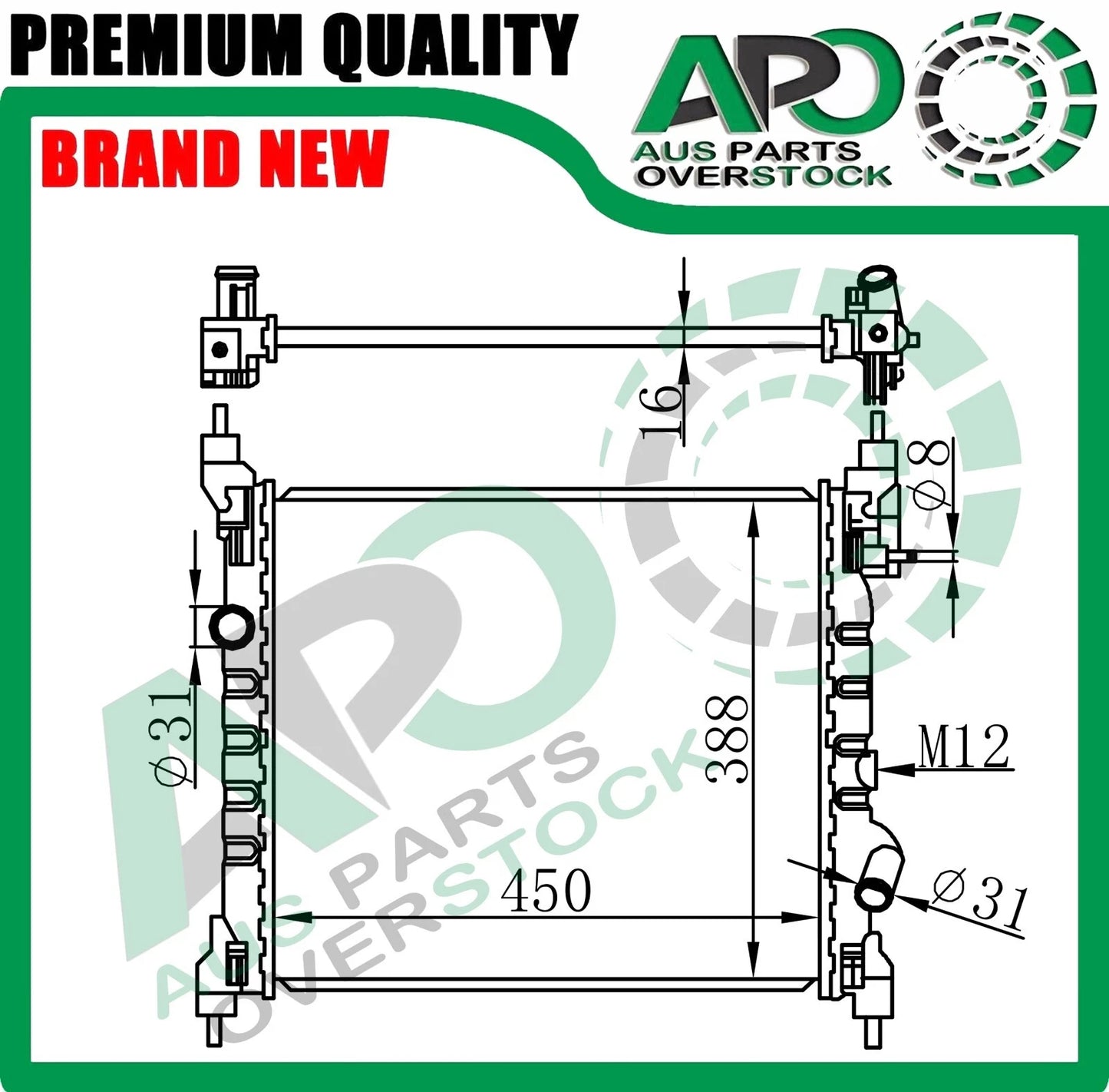 Radiator For HOLDEN BARINA SPARK MJ 1.2L Manual Only Petrol 2009-2015
