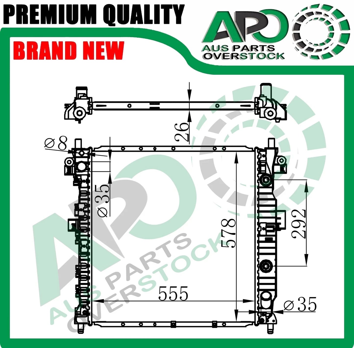 Radiator For SSANGYONG ACTYON / ACTYON SPORTS 2.0L Turbo Diesel 2011-On