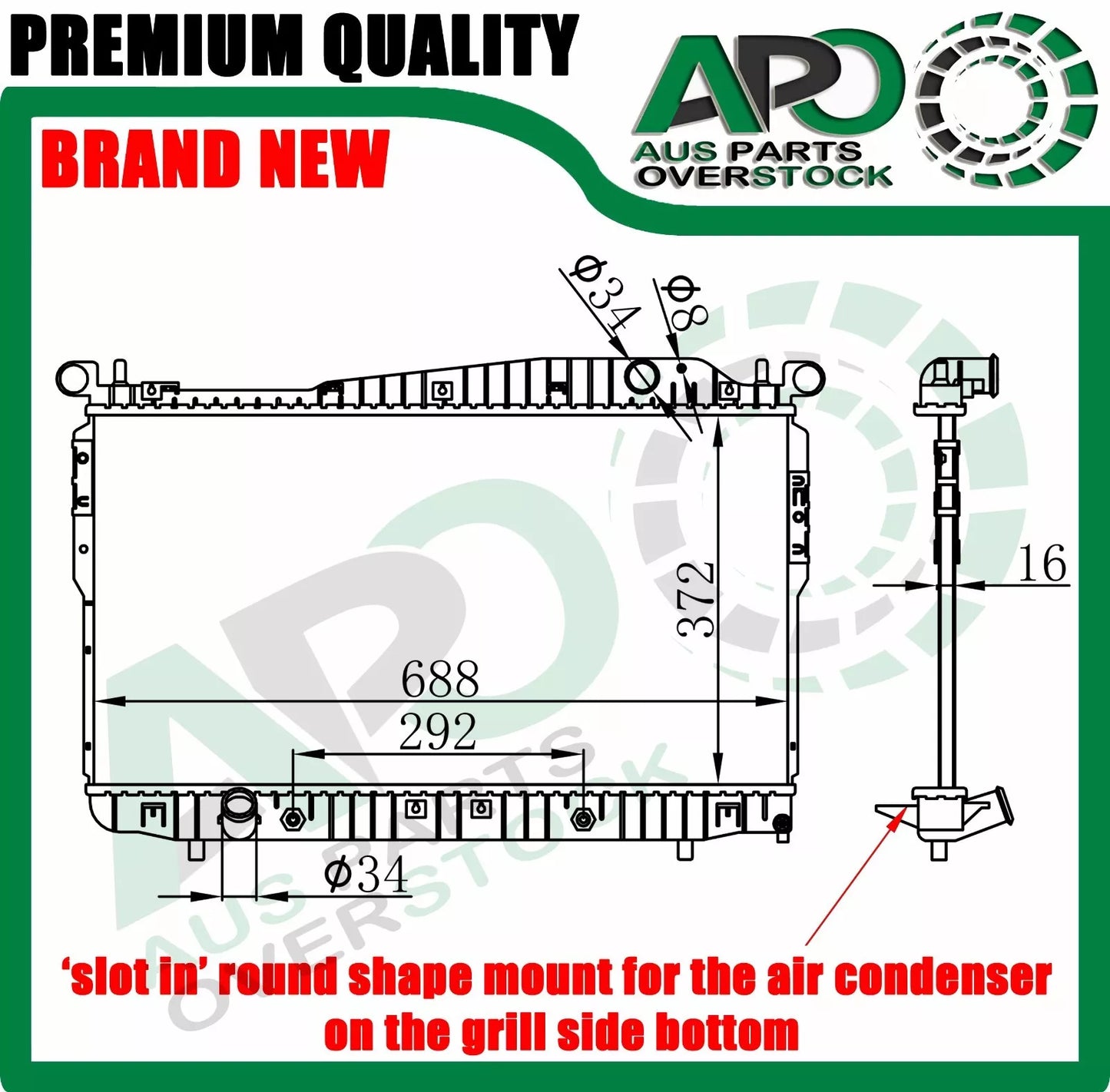 Radiator HOLDEN EPICA EP 2.0L / 2.5L Petrol Auto Manual 2007-2011 Type 1