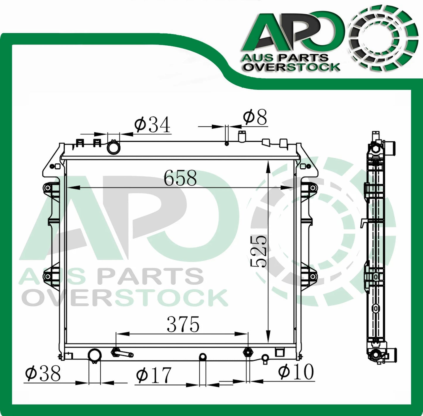 Full Aluminium Radiator For TOYOTA FORTUNER / SW4 3.0L 4Cyl Turbo Diesel 05-14