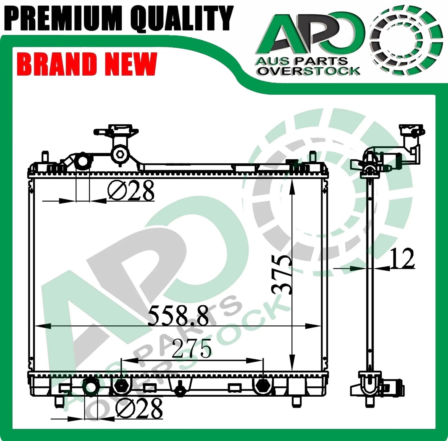 Radiator SUZUKI Baleno EW 1.0L Turbo / 1.4L Petrol Auto Manual 2/2016-On