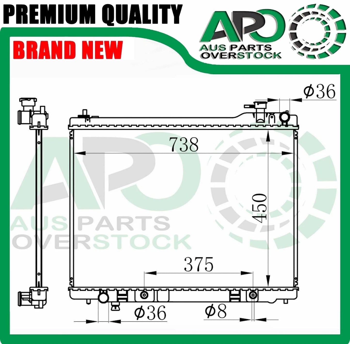 Radiator For INFINITI FX35 3.5L V6 VQ35DE 1/2003-7/2008