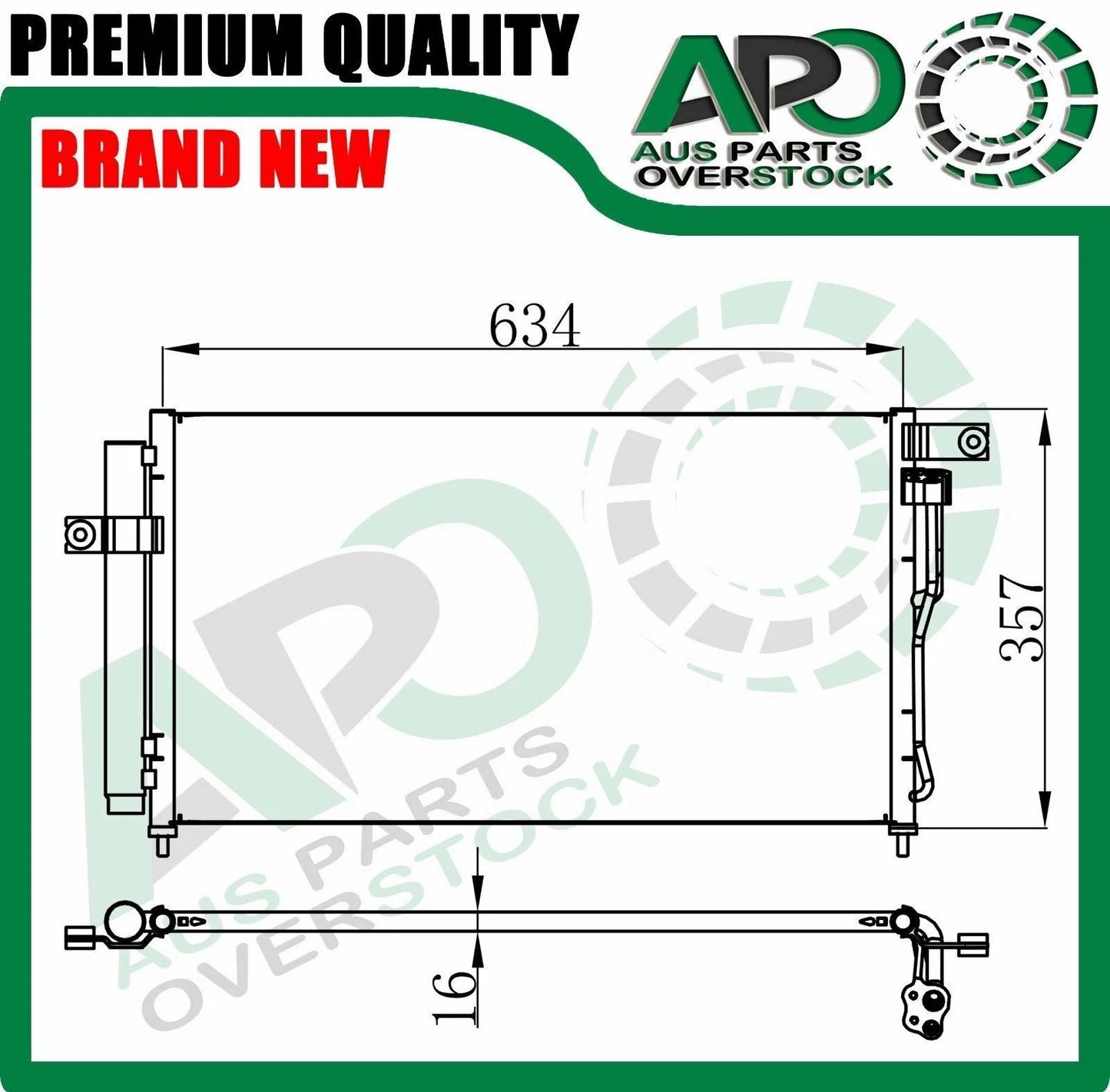 Air Condenser for HUNDAI ACCENT MC 1.4L 1.6L 5/2005-On