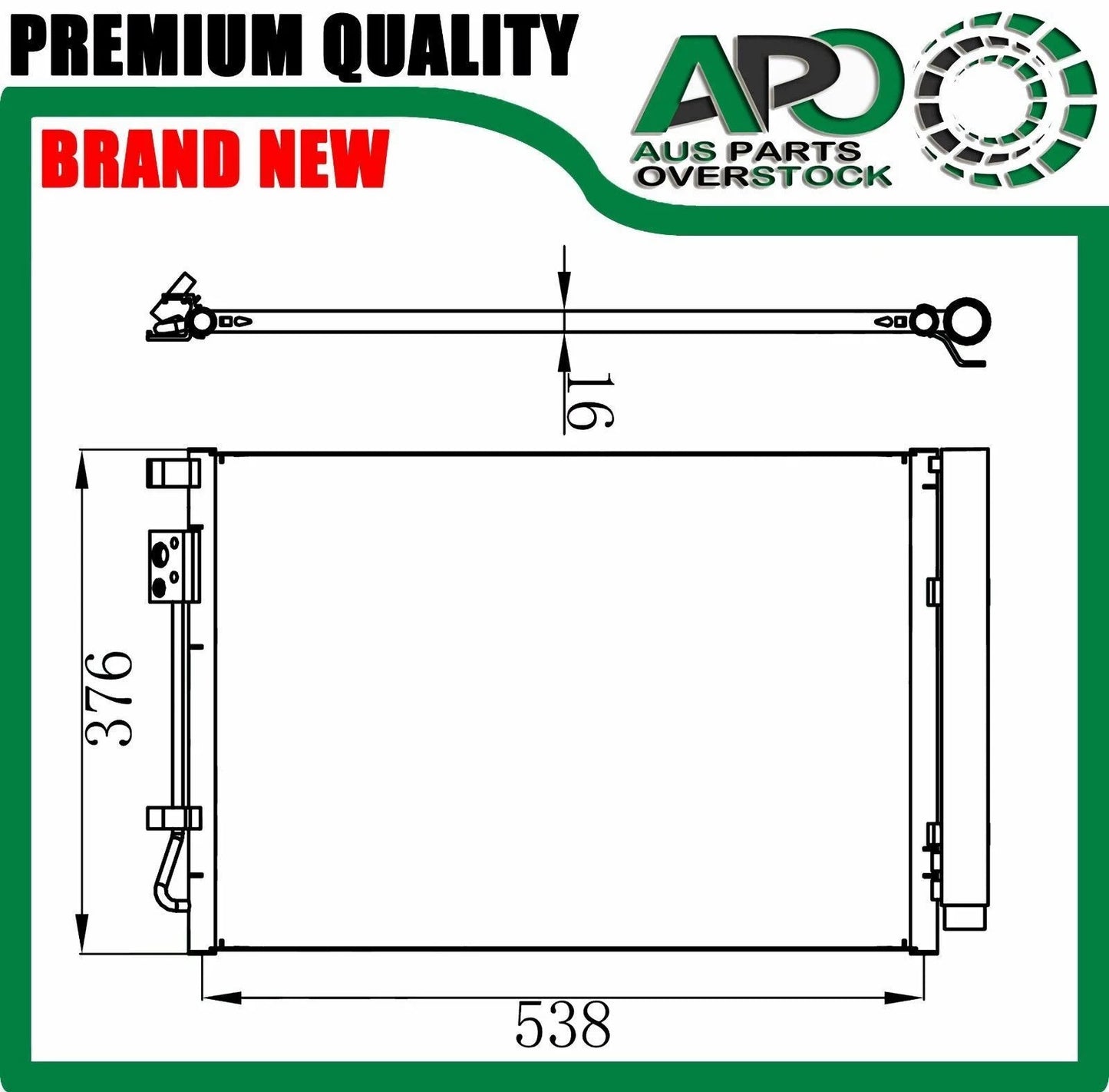 Air Condenser for HYUNDAI ACCENT RB 1.4L 1.6L 7/2011-On