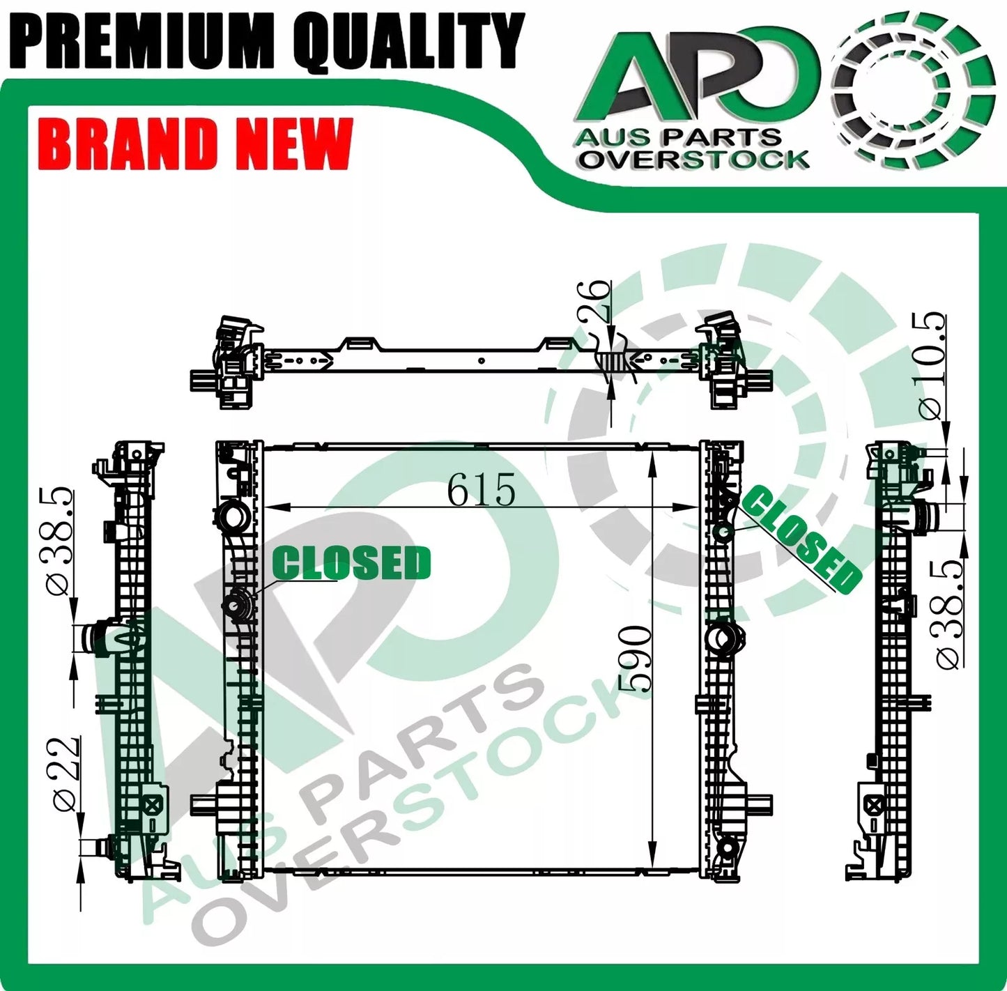 Radiator For BMW X3 G01 X4 G02 2.0L Petrol 12/2017-On