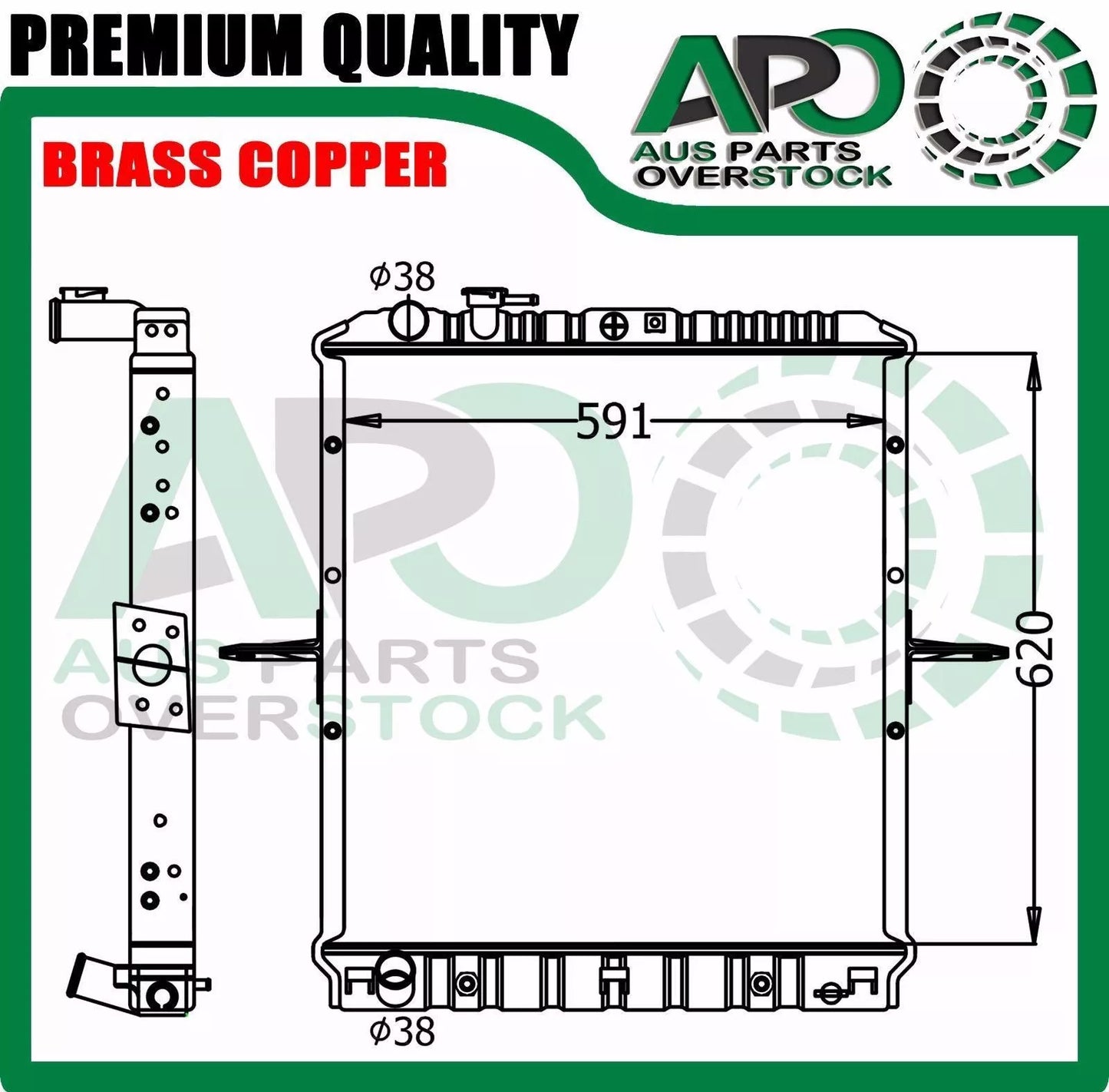 3 Row Brass Copper Radiator For Isuzu NPR NQR NRR Diesel 04-On 620mm Core Height