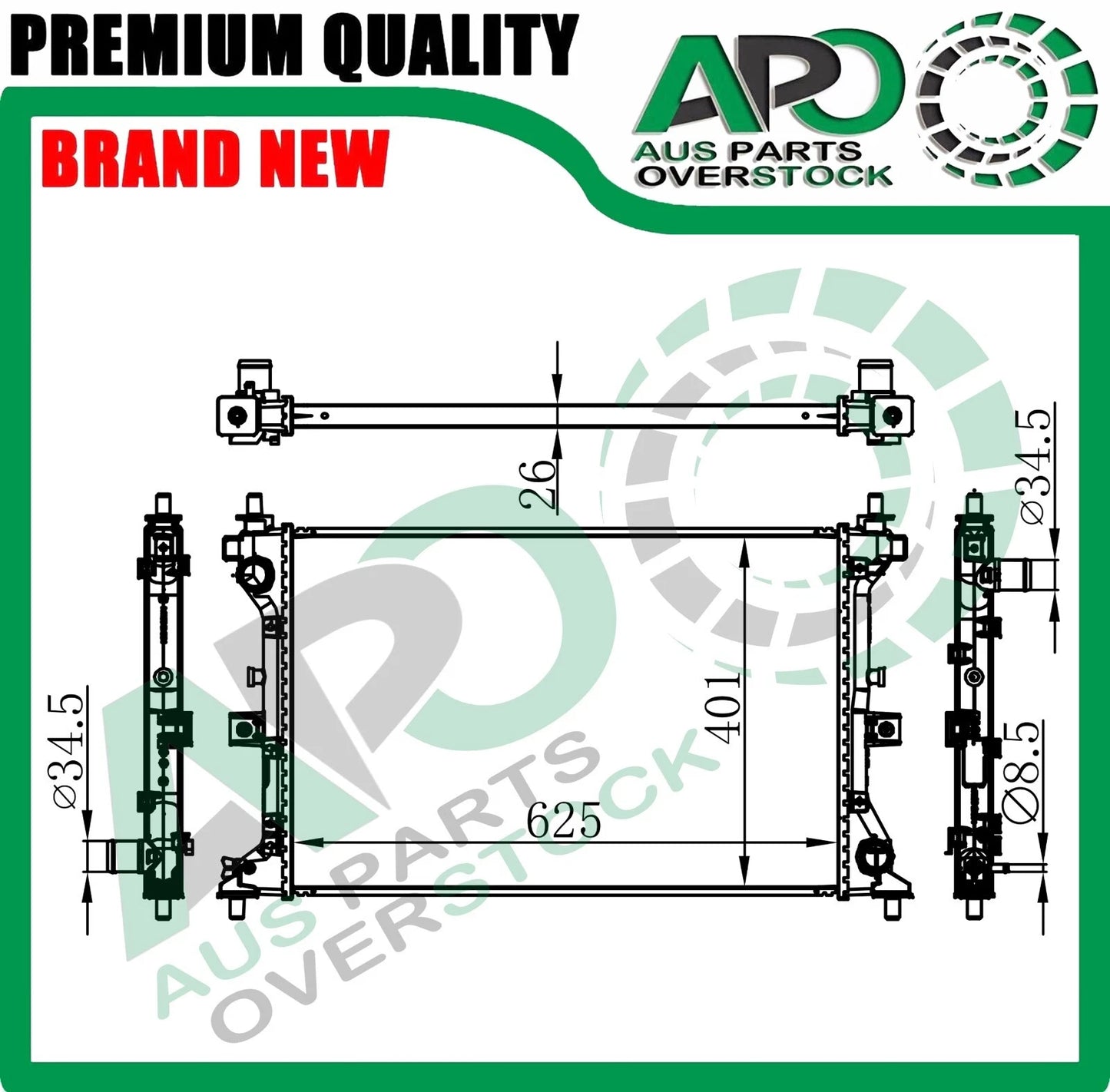 Radiator SUZUKI VITARA LY 1.4L Turbo Petrol Auto Manual 2/2015-ON
