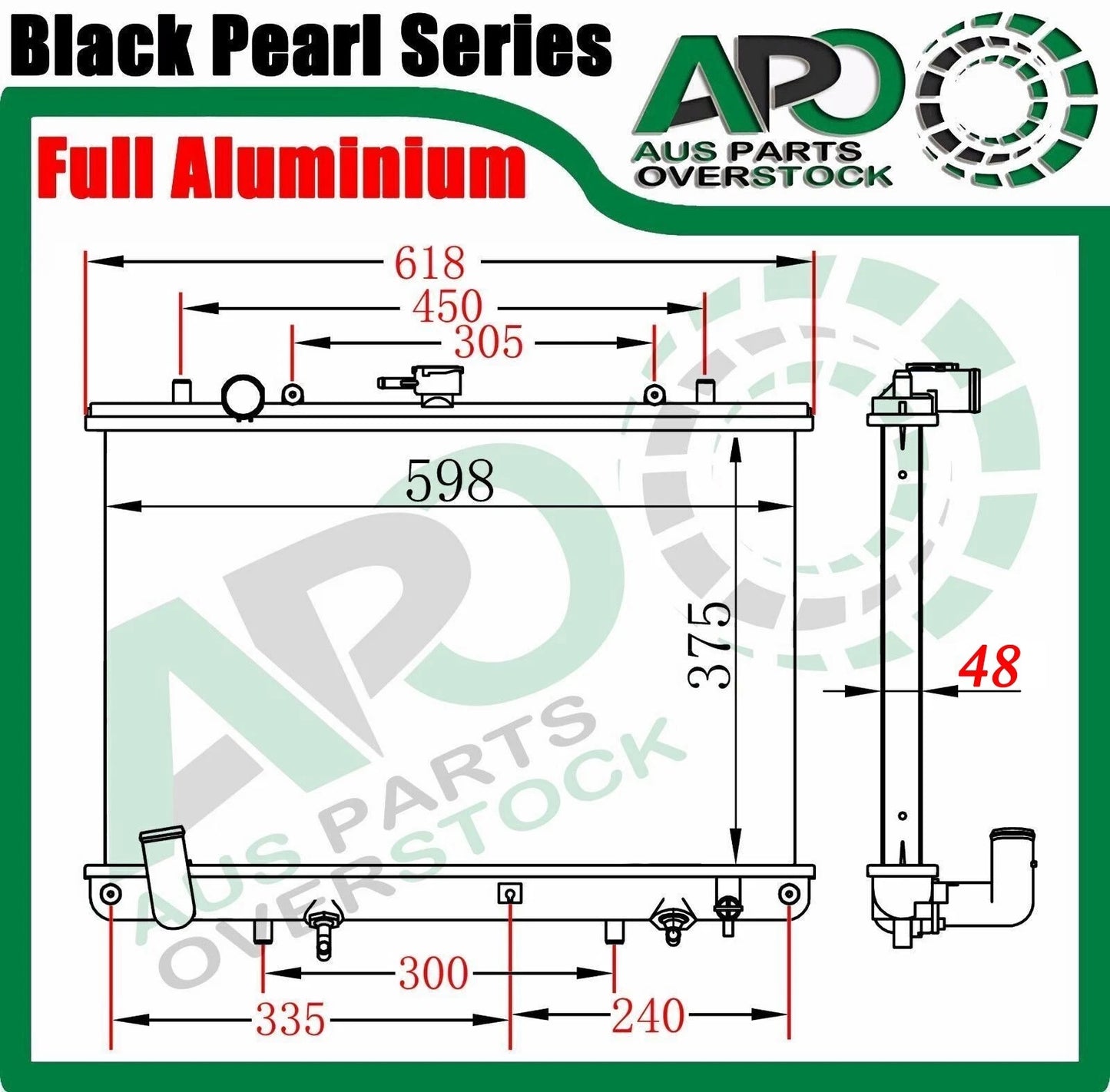 2 Row Full Alloy Radiator For Mitsubishi TRITON MK 3.0L 6Cyl V6 10/1996-6/2006