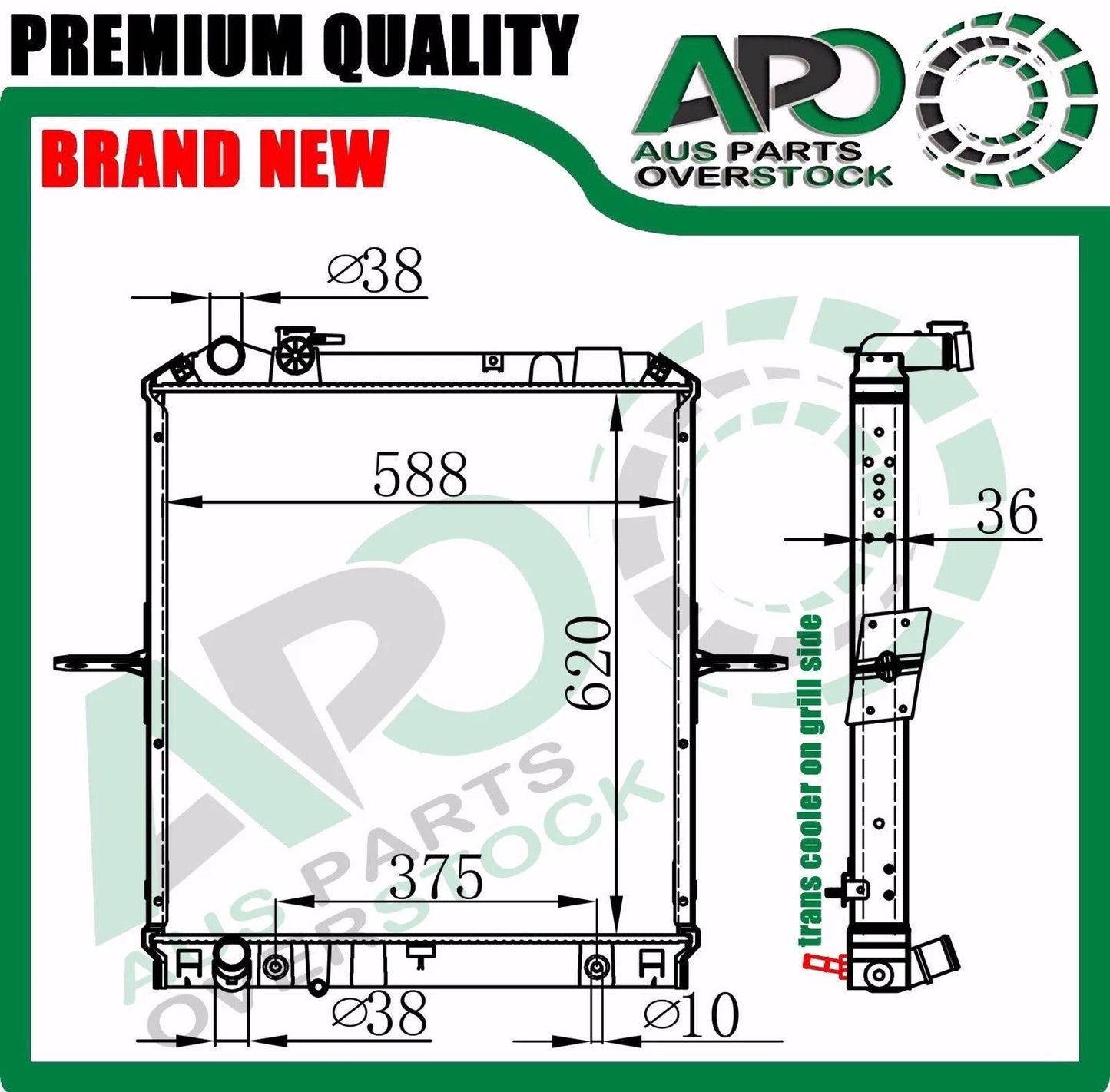 Radiator For ISUZU NPR NQR NRR Diesel Auto Manual 2004-On 620mm Core Height
