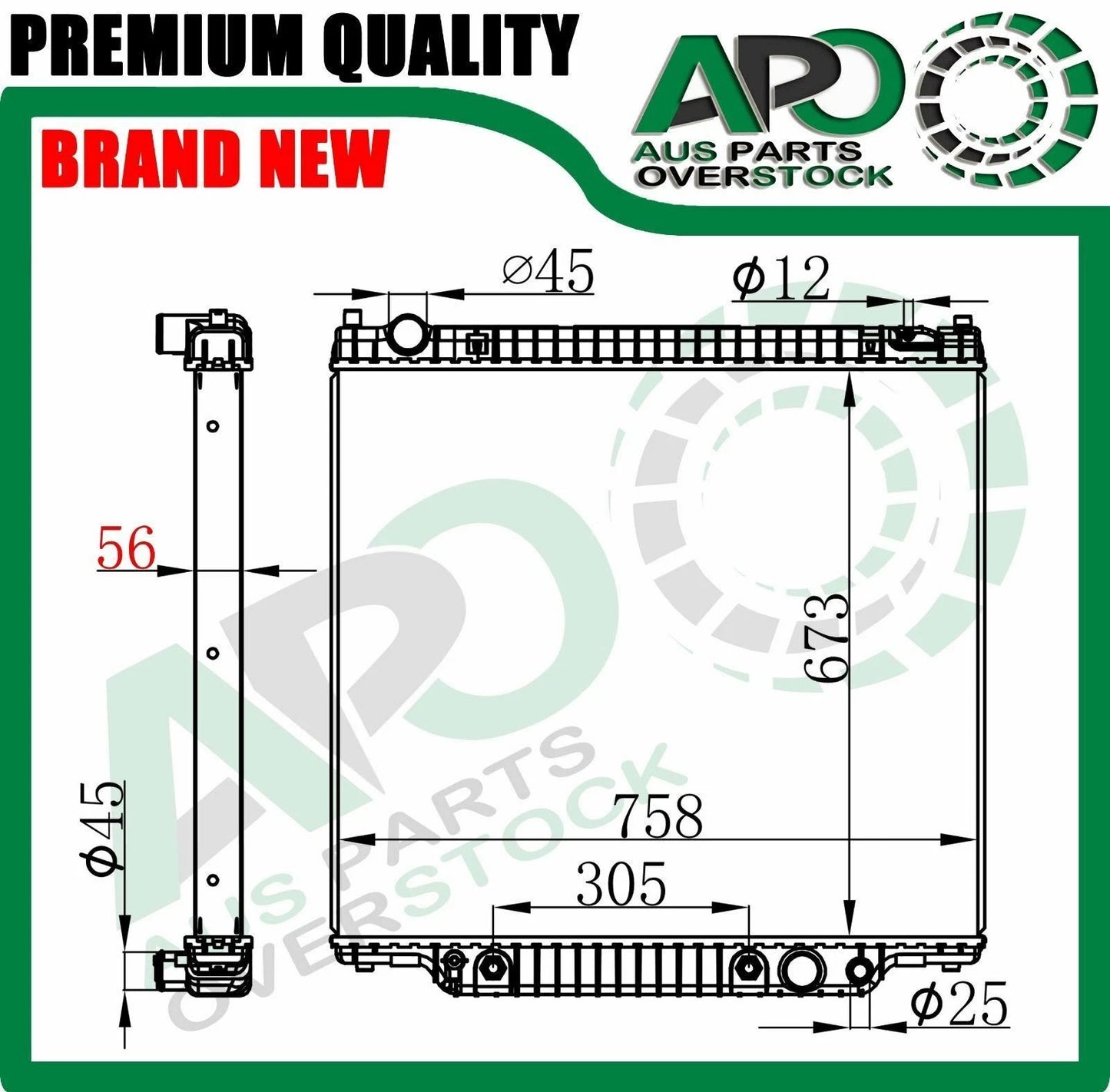 Radiator For Ford F250 F350 F450 F550 V8 Petrol Diesel 99-On Auto Manual