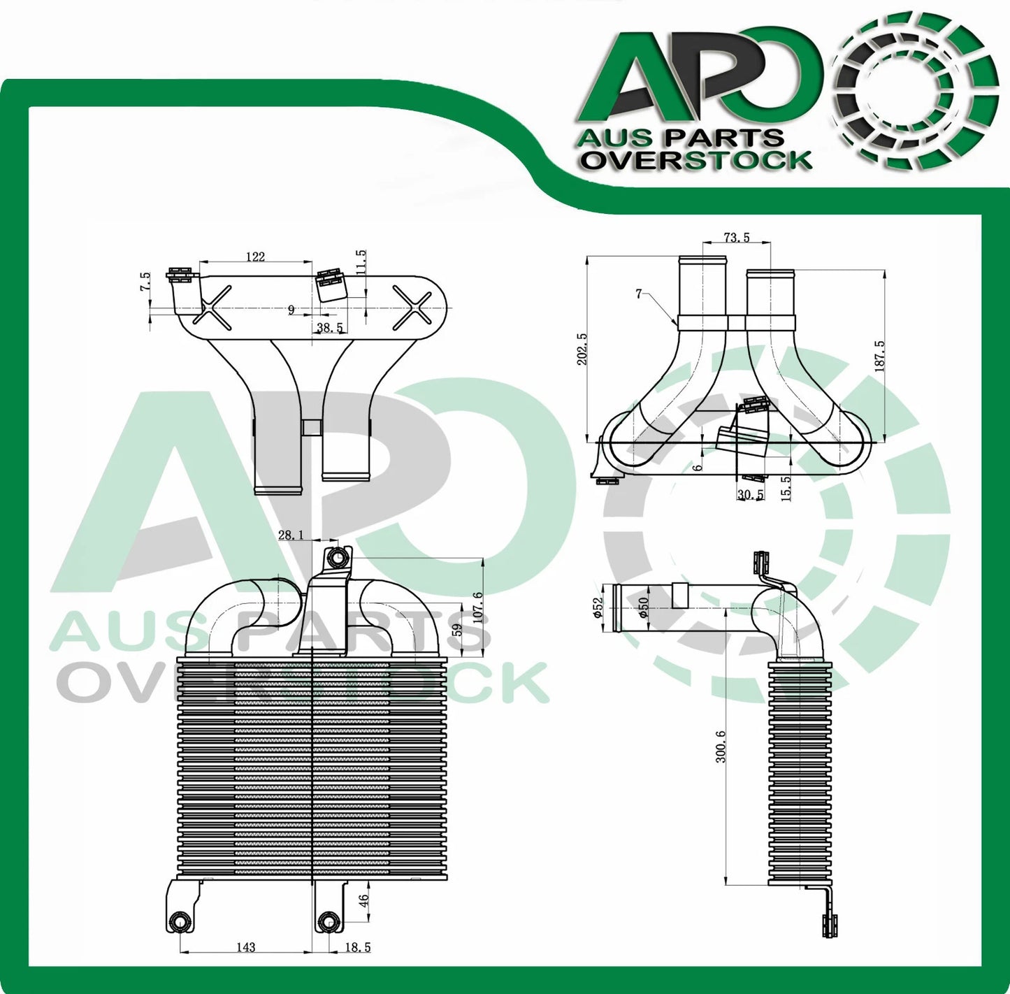 Intercooler Isuzu Dmax HOLDEN Rodeo RA 3.0L Diesel 2003-2008