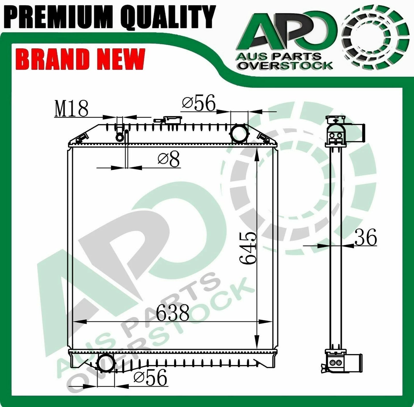 Radiator For Hino Ranger KC / FD Manual 1994-1998 *645mm Height