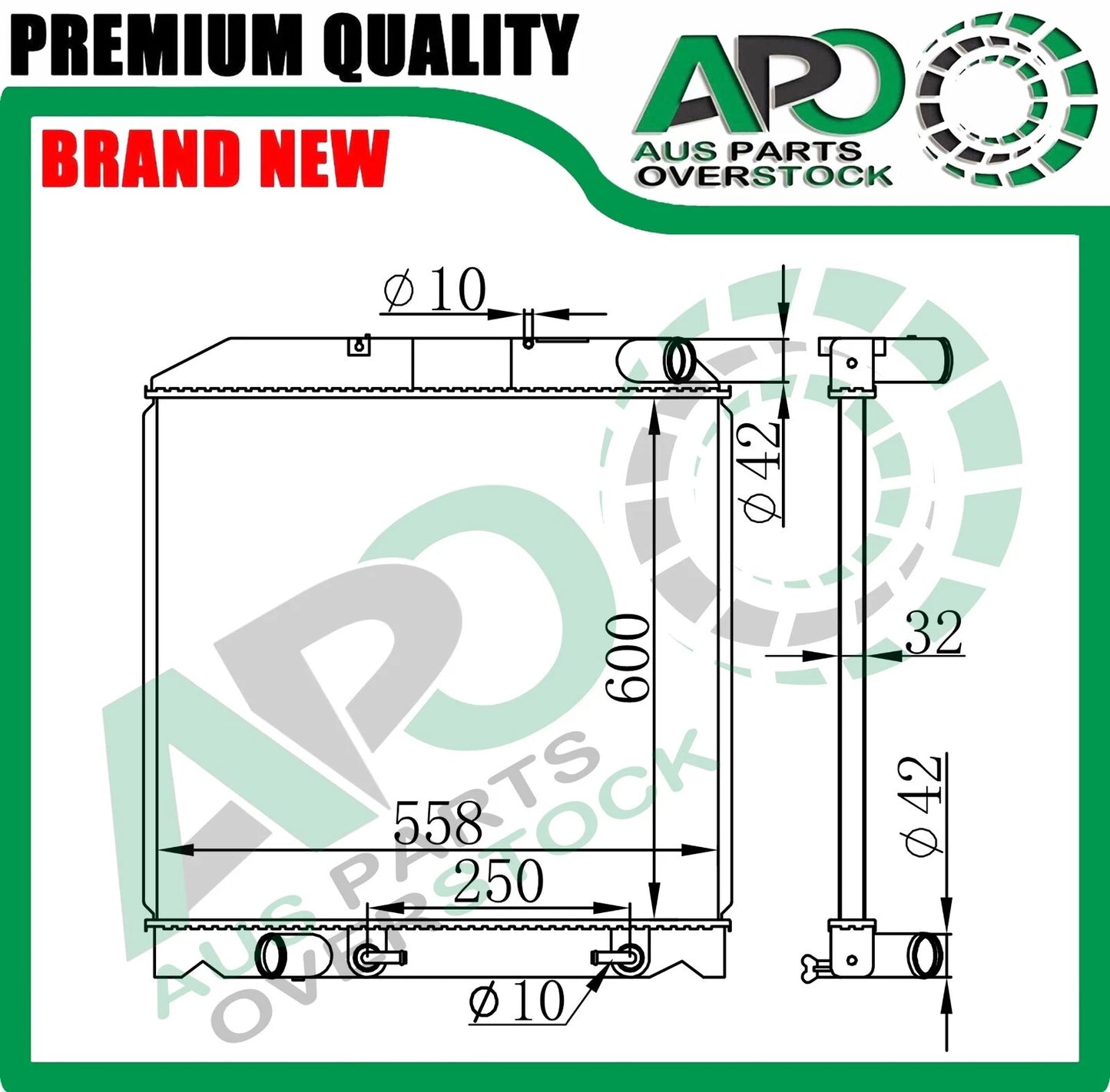 Premium Radiator Hino Dutro XZU407 XZU417 XZU427 XZU437 4.0L 2006-On Auto Manual