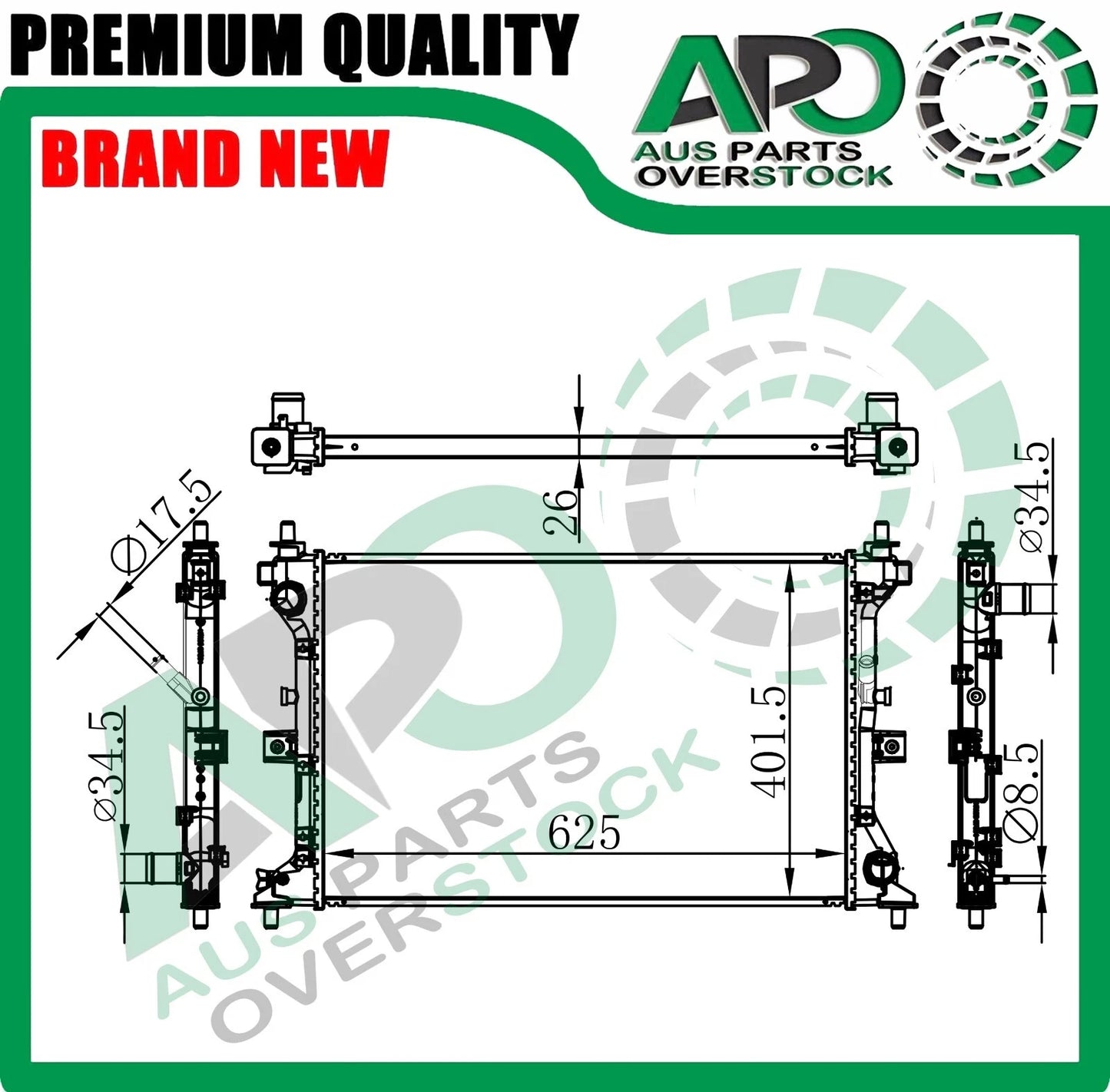 Radiator SUZUKI VITARA LY 1.6L Diesel Auto Manual 2/2015-ON