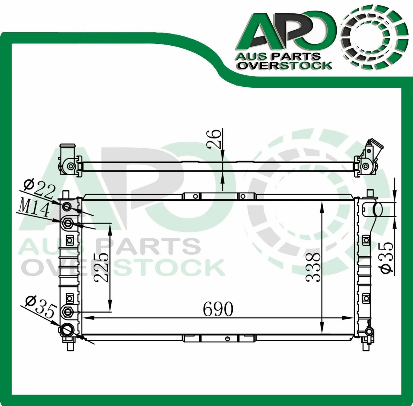 Radiator FORD Telstar AX / AY 2.5L V6 Auto & Manual 1/1992-1996