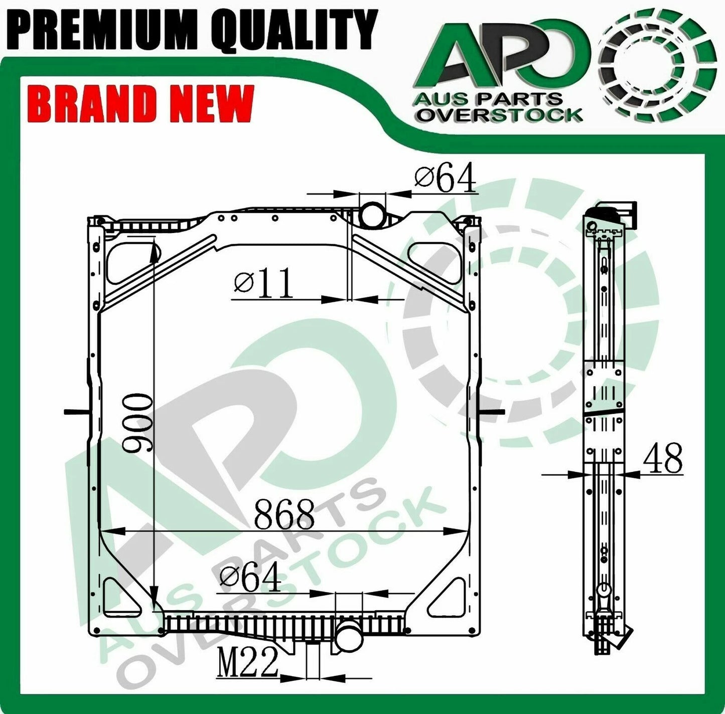 Premium Quality Radiator For MACK CXN600 12L 11.9L Diesel Manual Only 2005-2007