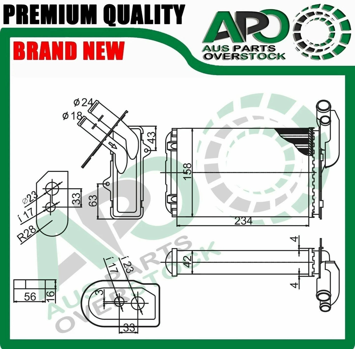 Heater Core For RENAULT MEGANE I 1.4L 1.6L 2.0L Petrol / 1.9L Diesel 1995-On