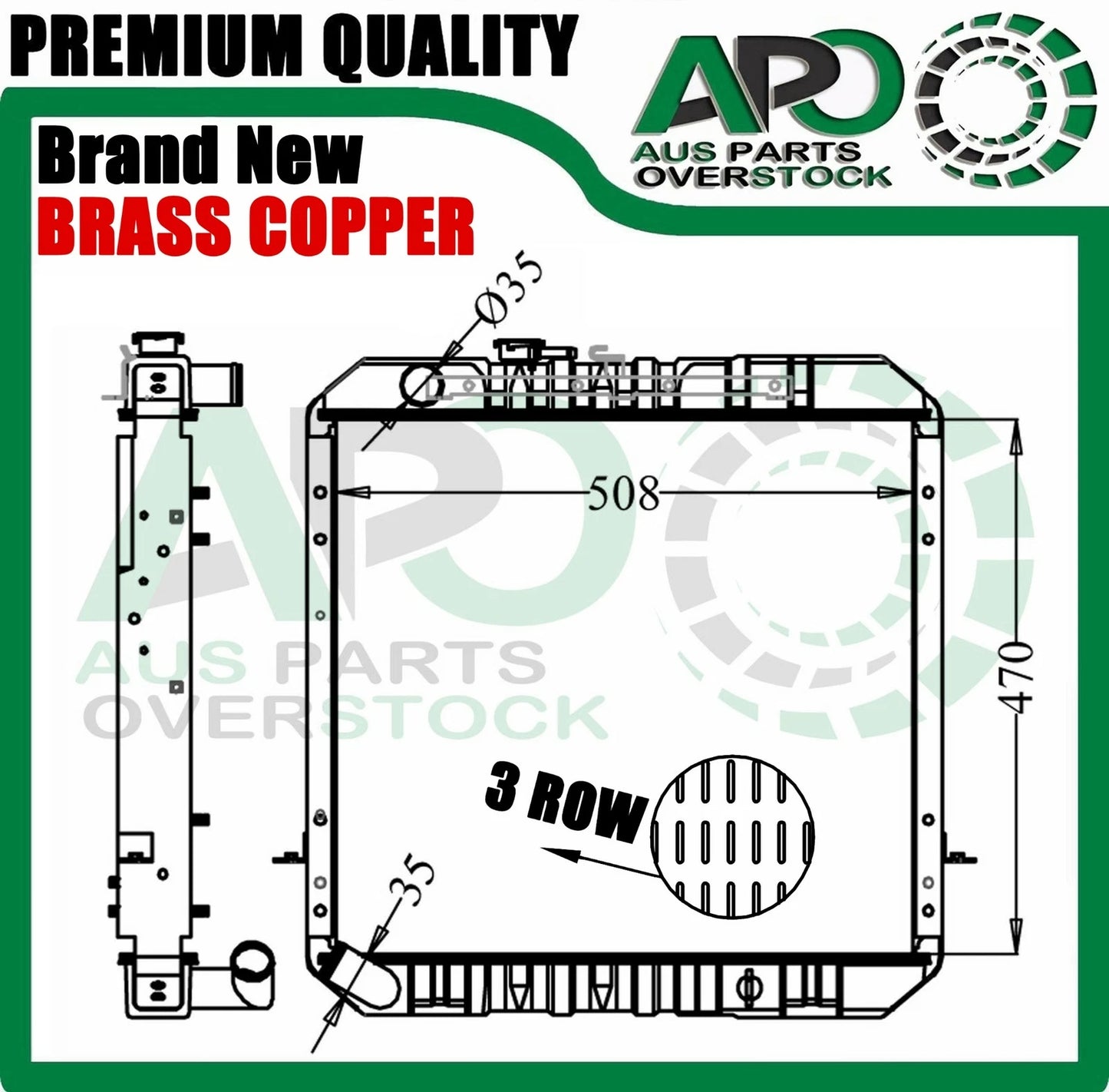 Brass Copper 3 Row Heavy Duty Radiator For Toyota Dyna 150 LY201 LY211 1995-1999