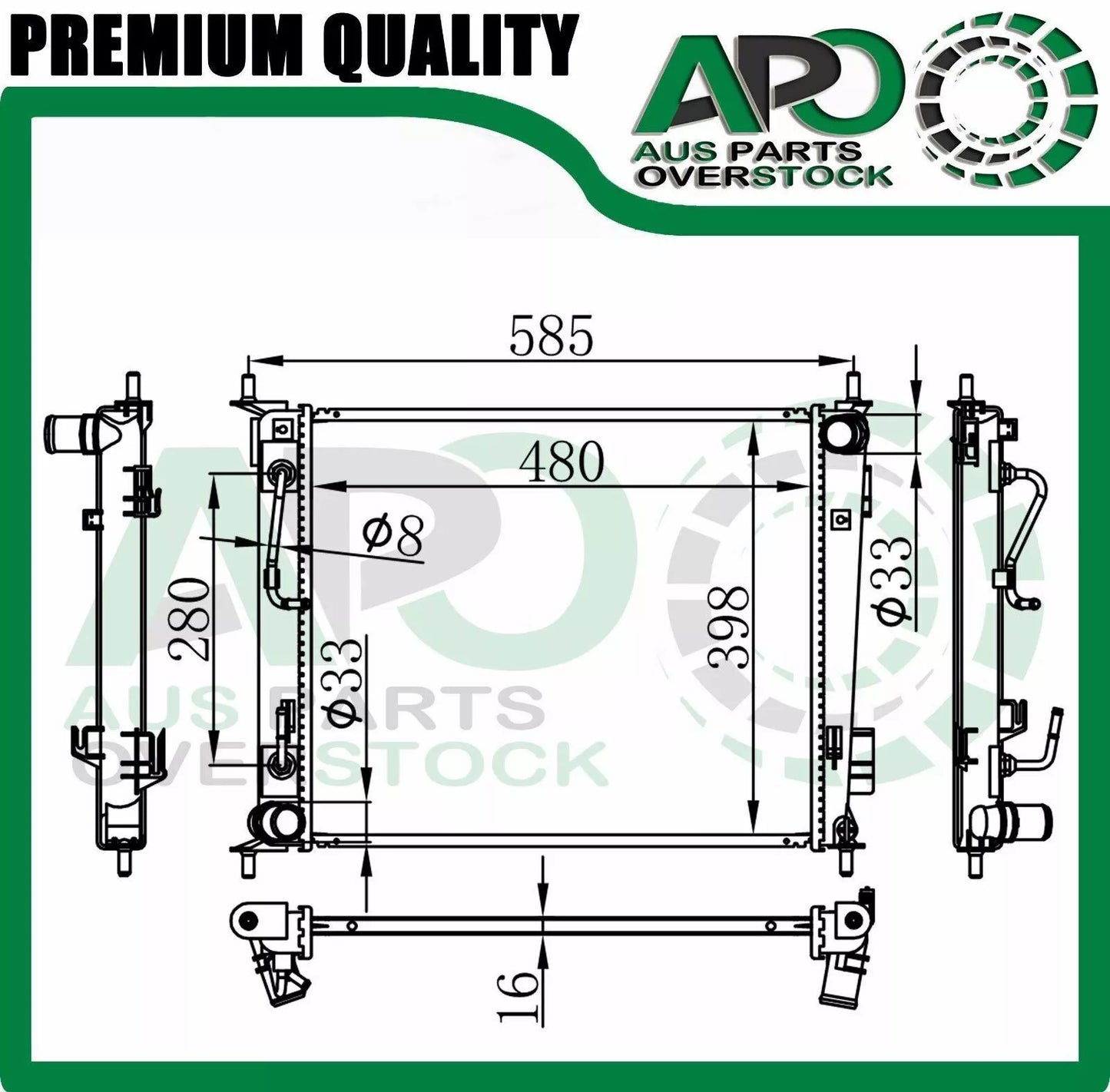 Radiator For KIA SOUL AM 1.6LPetrol Auto Manual 2009-8/2011