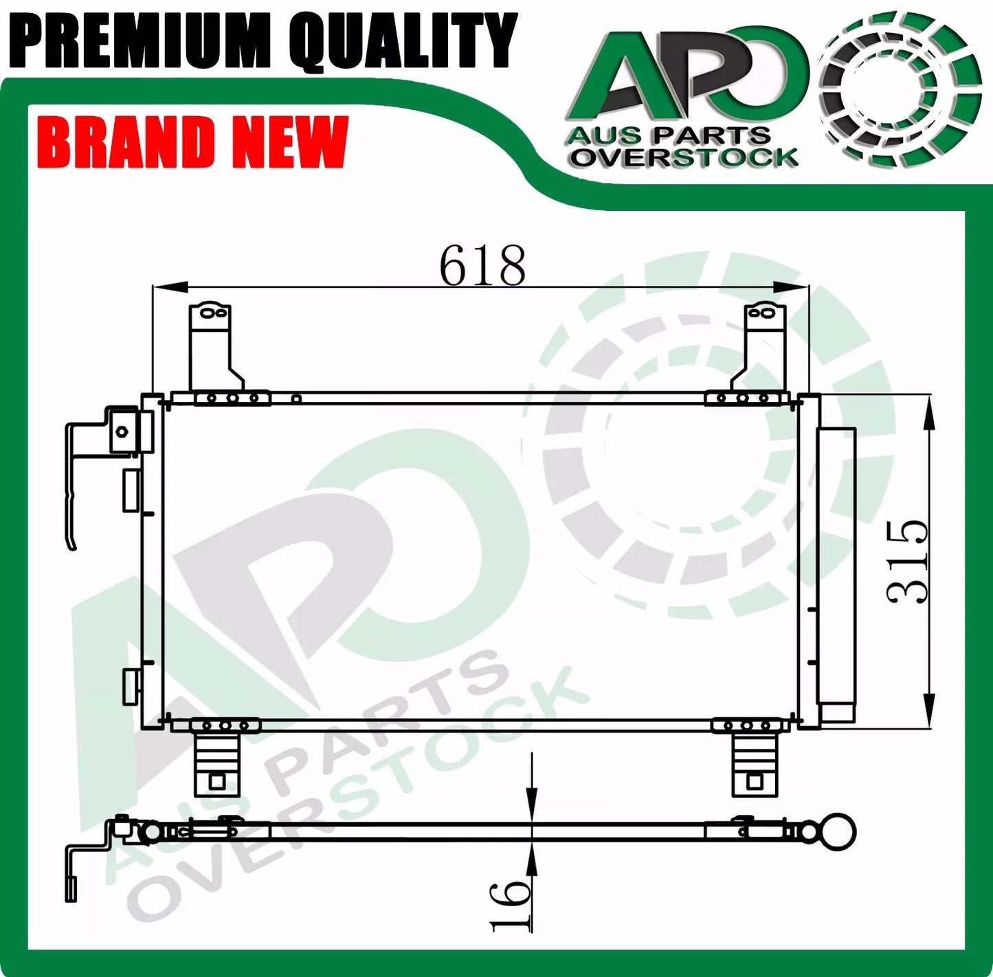 Air Condenser for MAZDA 6 GG GY 1.8L 2.0L 2.3L Petrol / 2.0 Diesel 4/2002-On