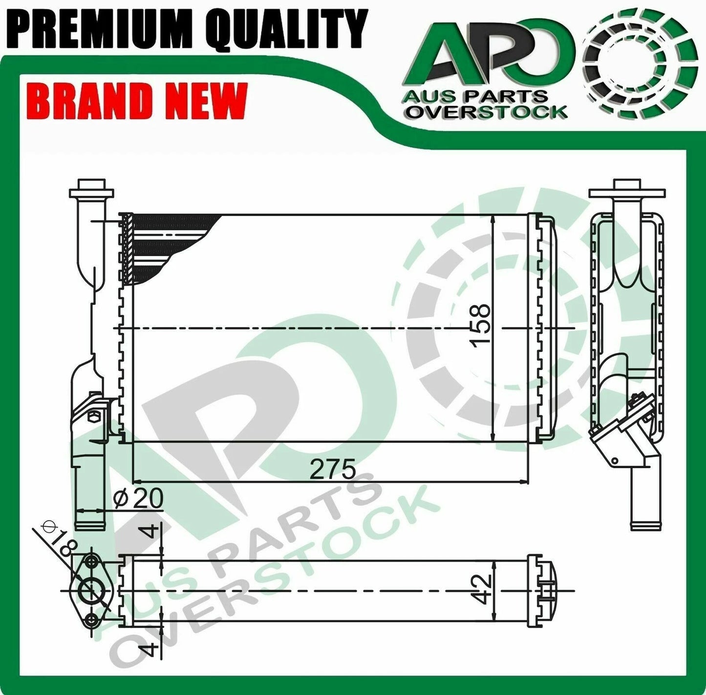 Heater Core For BMW 5 Series E12 / 6 Series E24 1974-1989