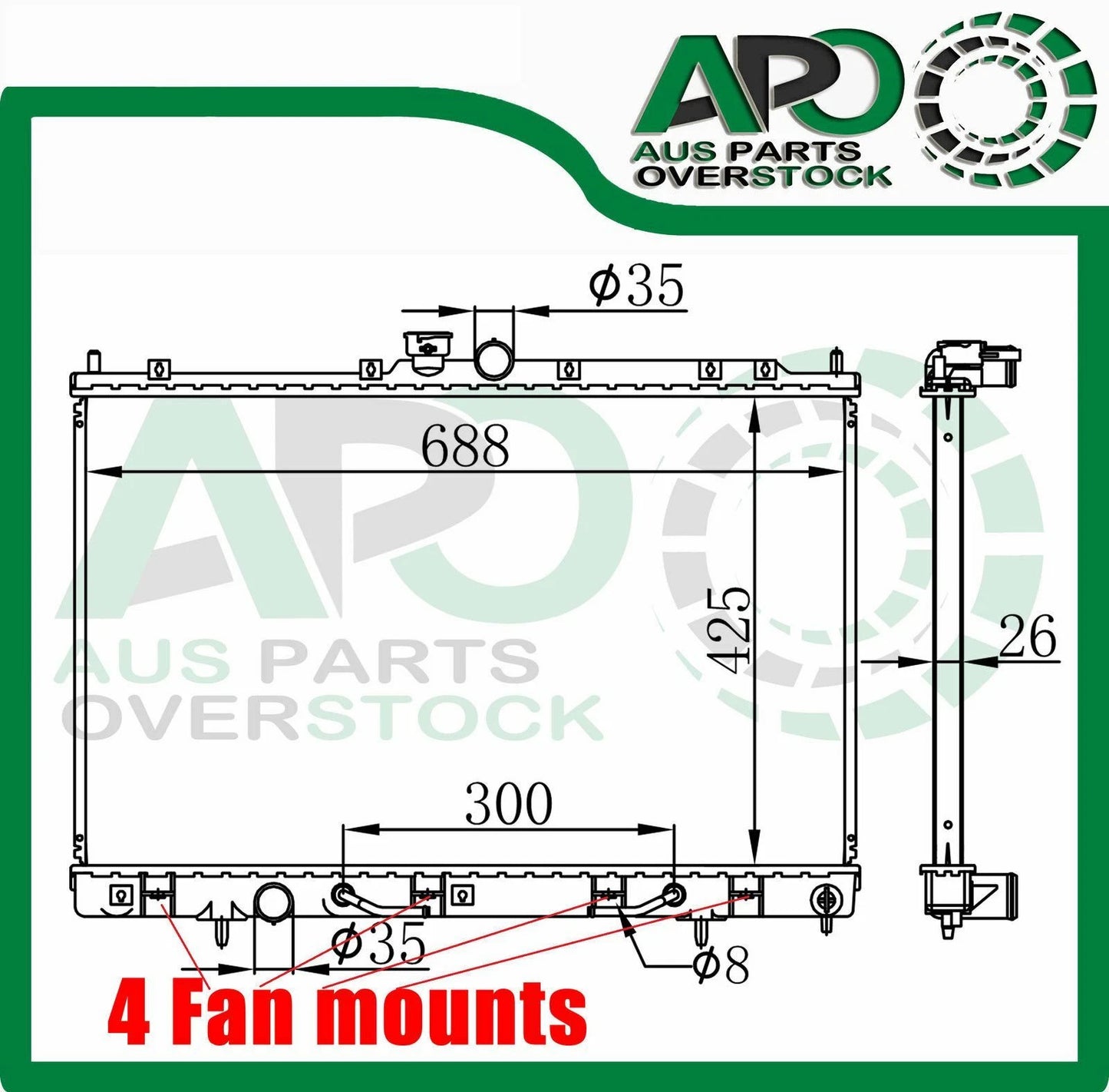 Radiator for Mitsubishi OUTLANDER ZE ZF 2002-2006 Auto Manual Free Cap