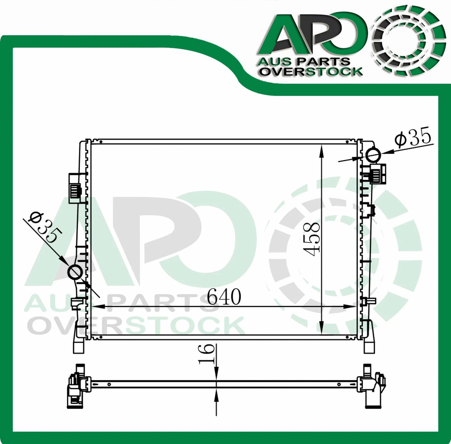 Radiator FIAT FREEMONT JF 2.0L 2.4L 2.7L 3.5L V6 Petrol / Diesel 2011-On